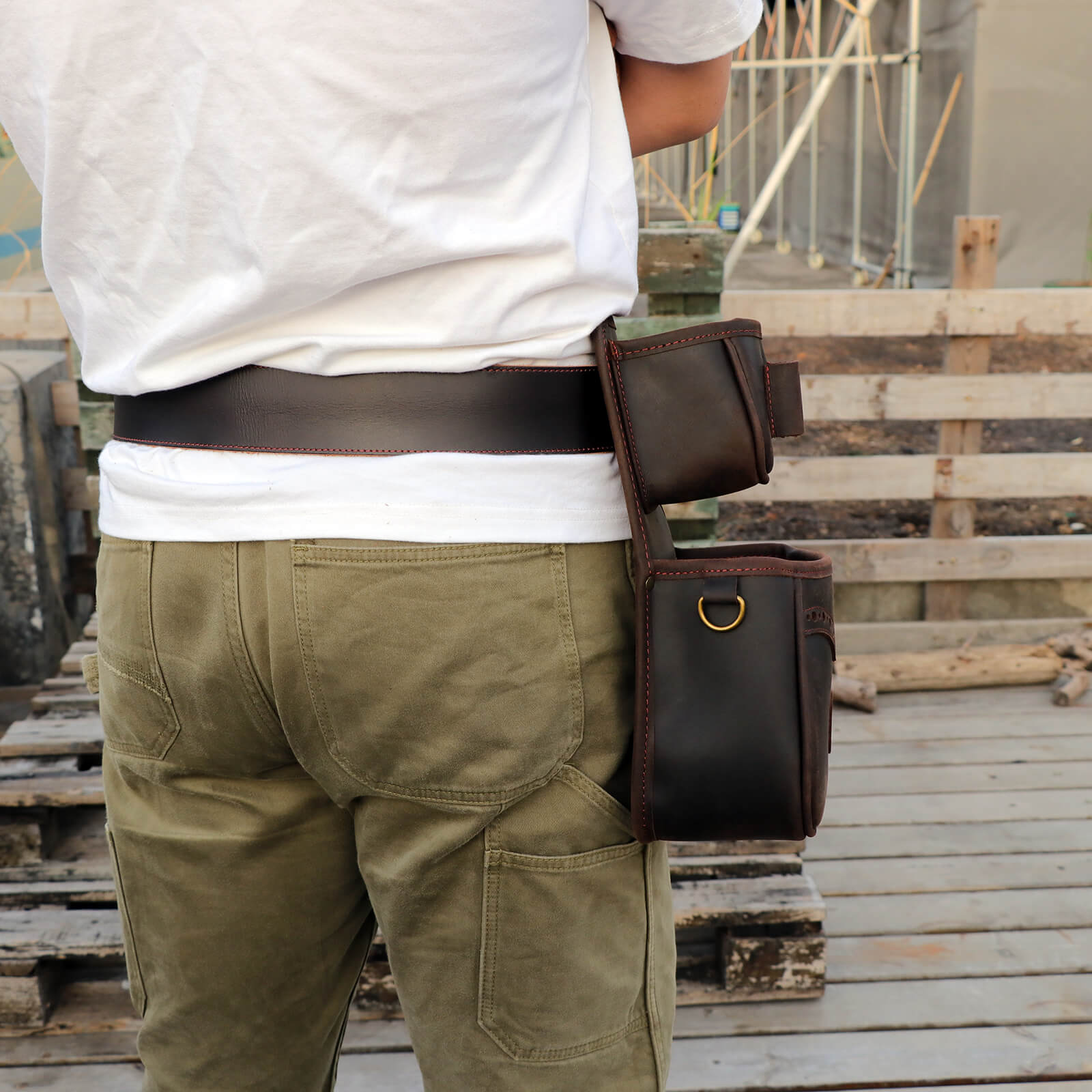 TOURBON Leather Shell Pouch Shooting Bag