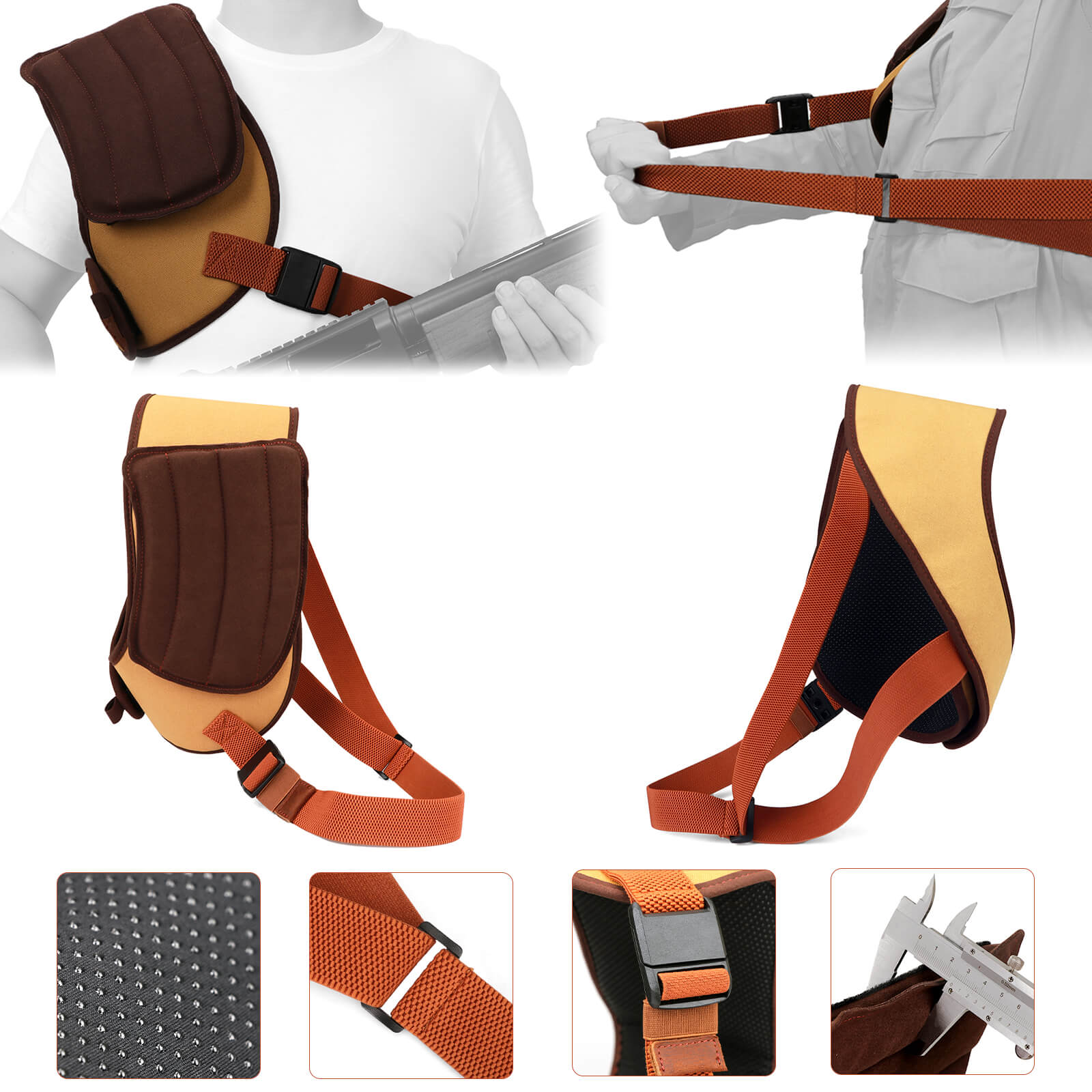 TOURBON Shoulder Recoil Pad Shooting Recoil Shield Thick Padding