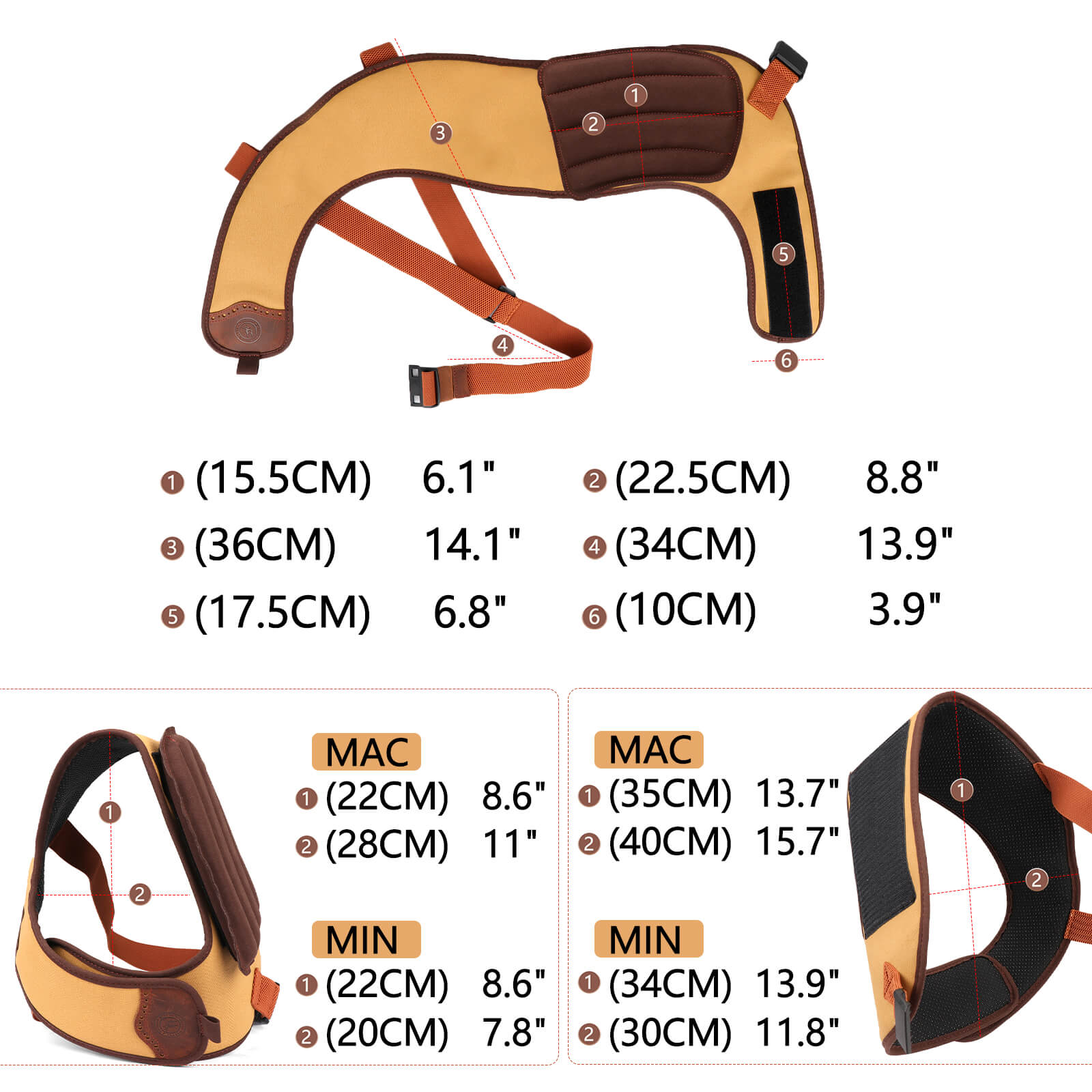 TOURBON Shoulder Recoil Pad Shooting Recoil Shield Thick Padding