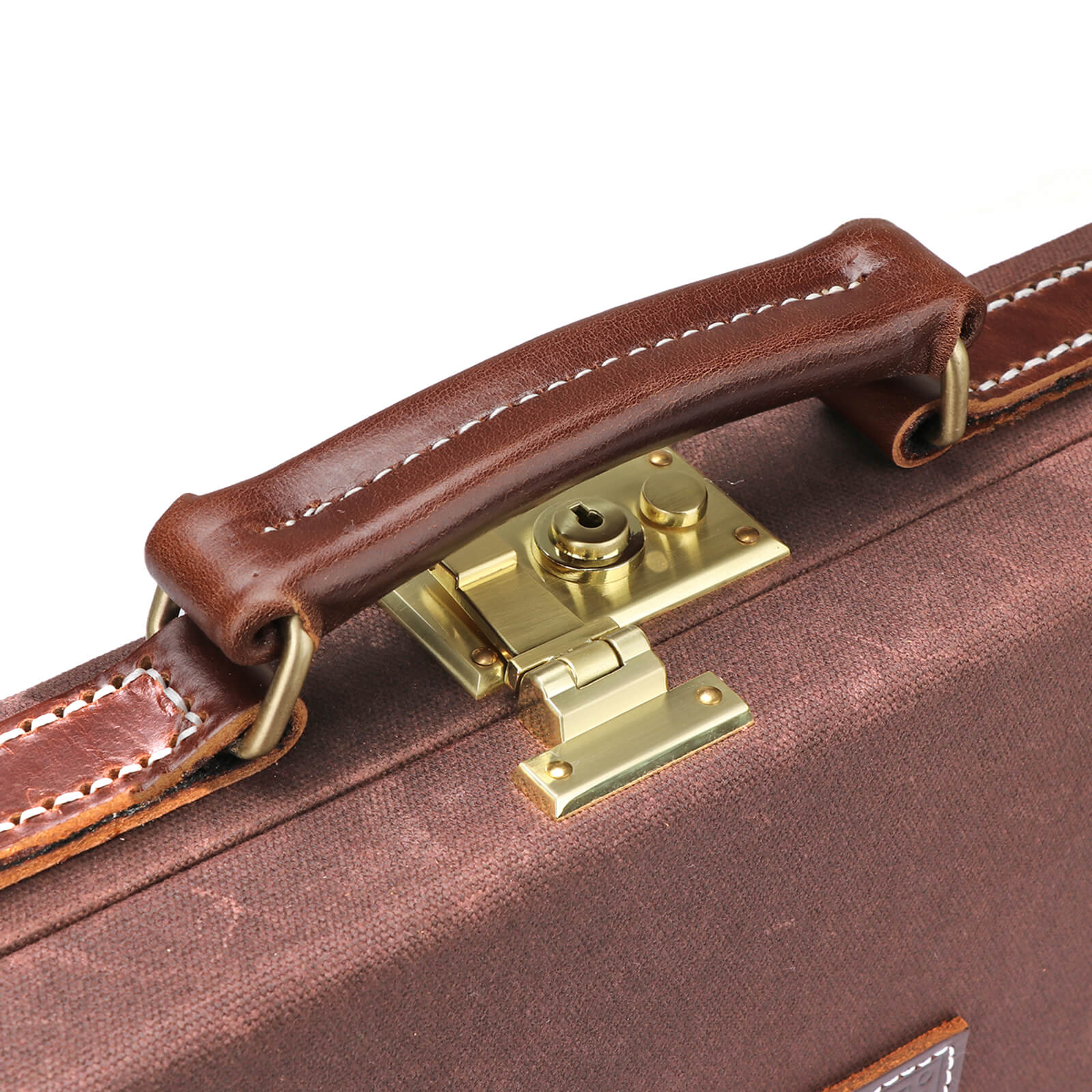 Tourbon Deluxe Waxed Canvas and Leather Hard Case