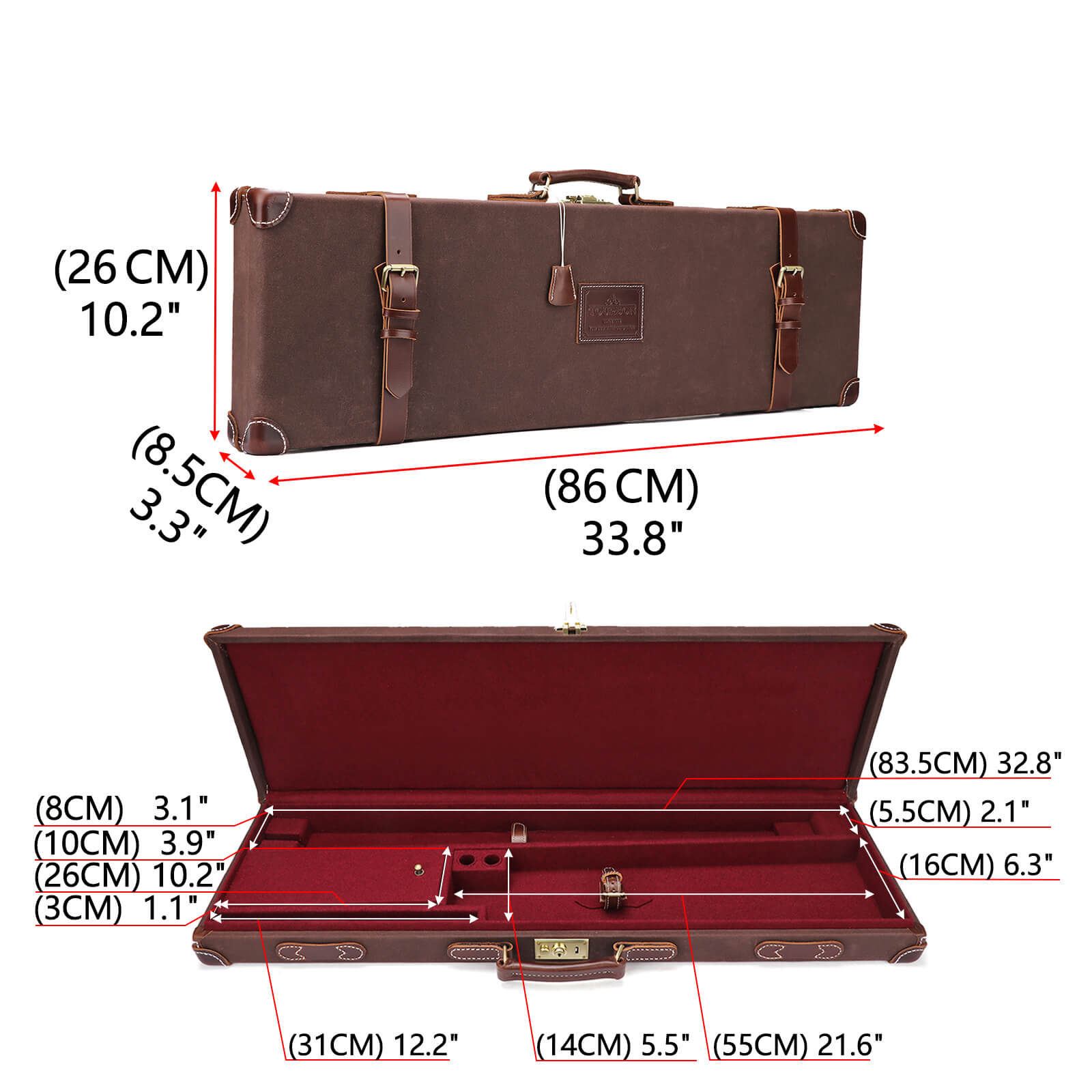 Tourbon Deluxe Waxed Canvas and Leather Hard Case