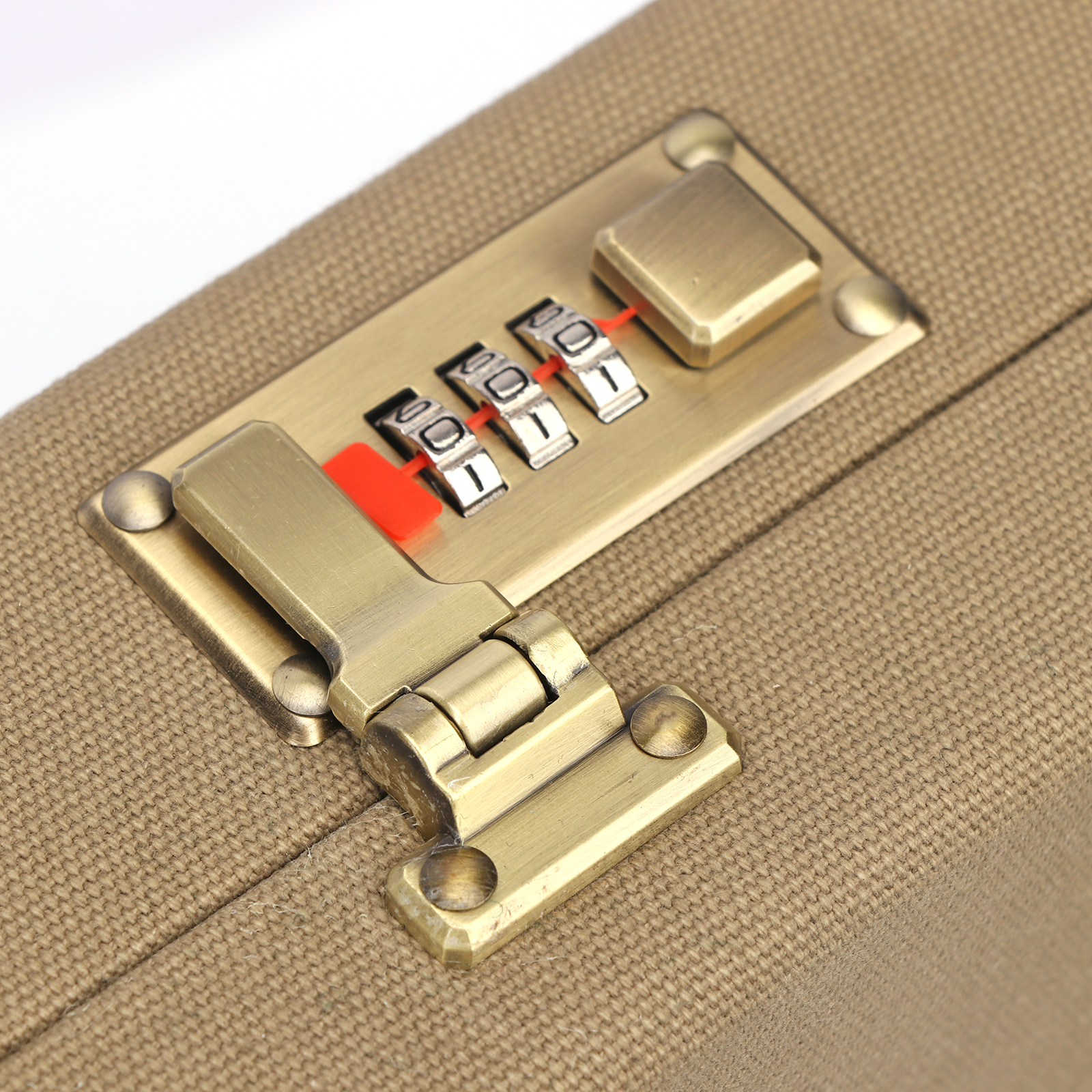 TOURBON Vintage Hard Storage Case with Soild Brass Lock