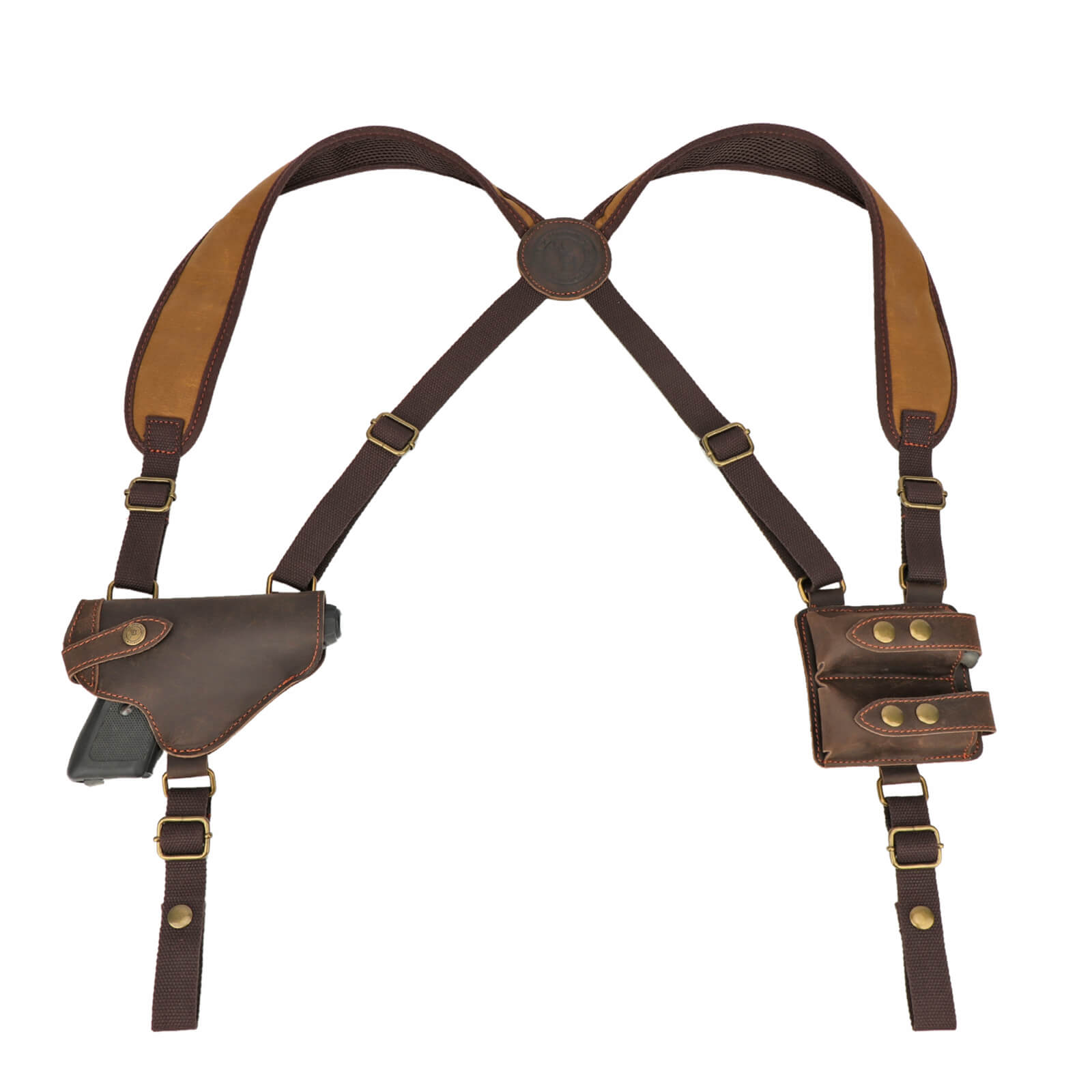 Horizontal Shoulder Holster System Harness-Double Mag Pouch