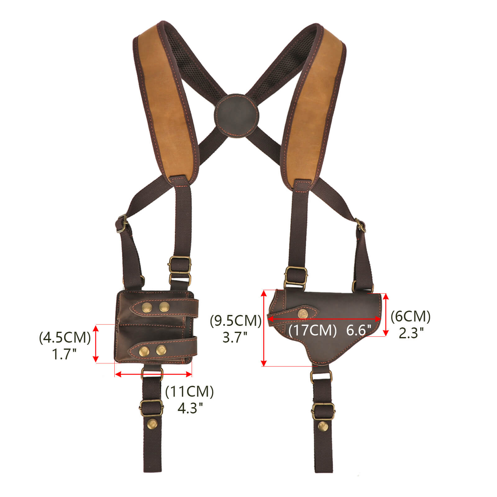 Horizontal Shoulder Holster System Harness-Double Mag Pouch