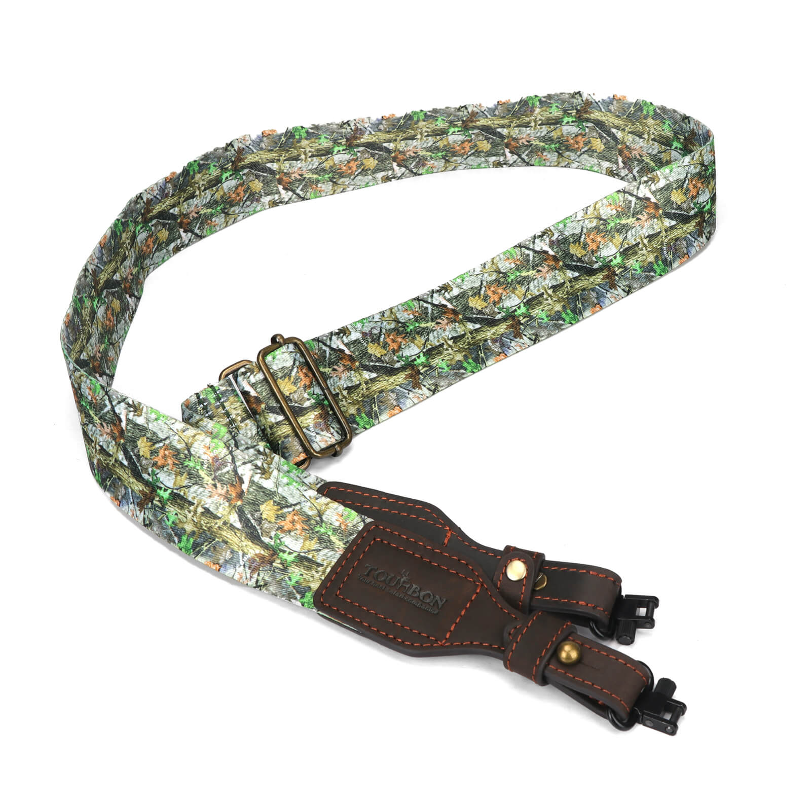 TOURBON Hunting Sling 2" Cotton Webbing and Genuine Leather