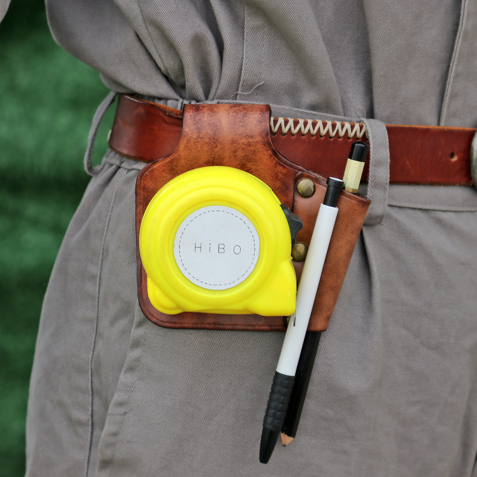 TOURBON Leather Tape Measure Holster Belt Tool Loop