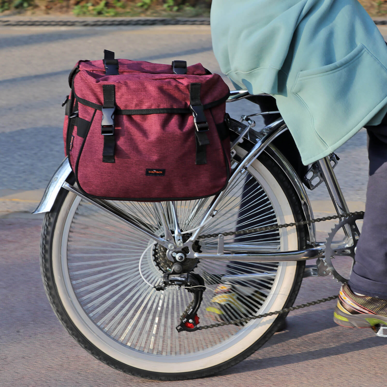 TOURBON Double Pannier Bike Rear Rack Trunk Bag 