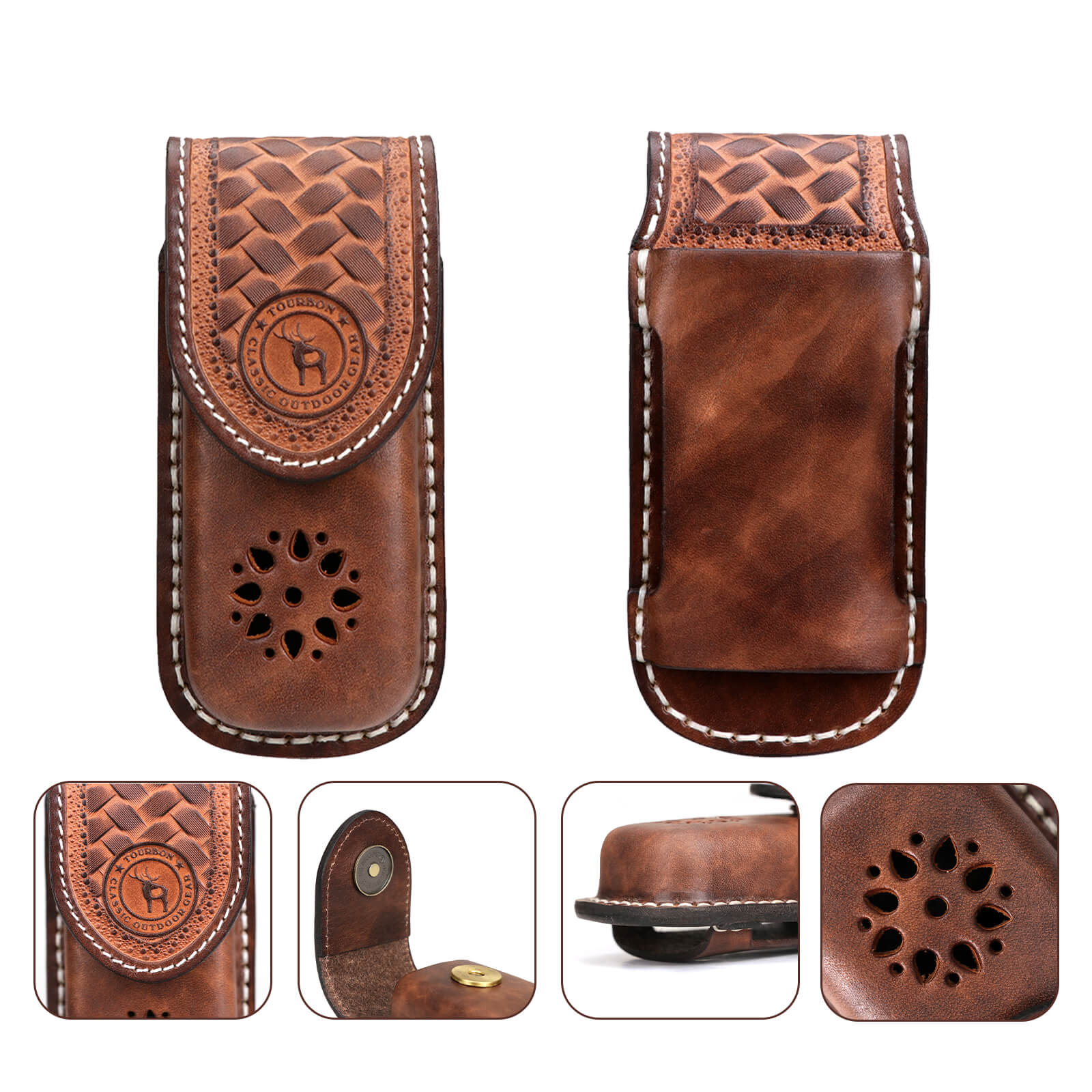 Tourbon Multitool Sheath with Belt Loop Leather Knife Holster 