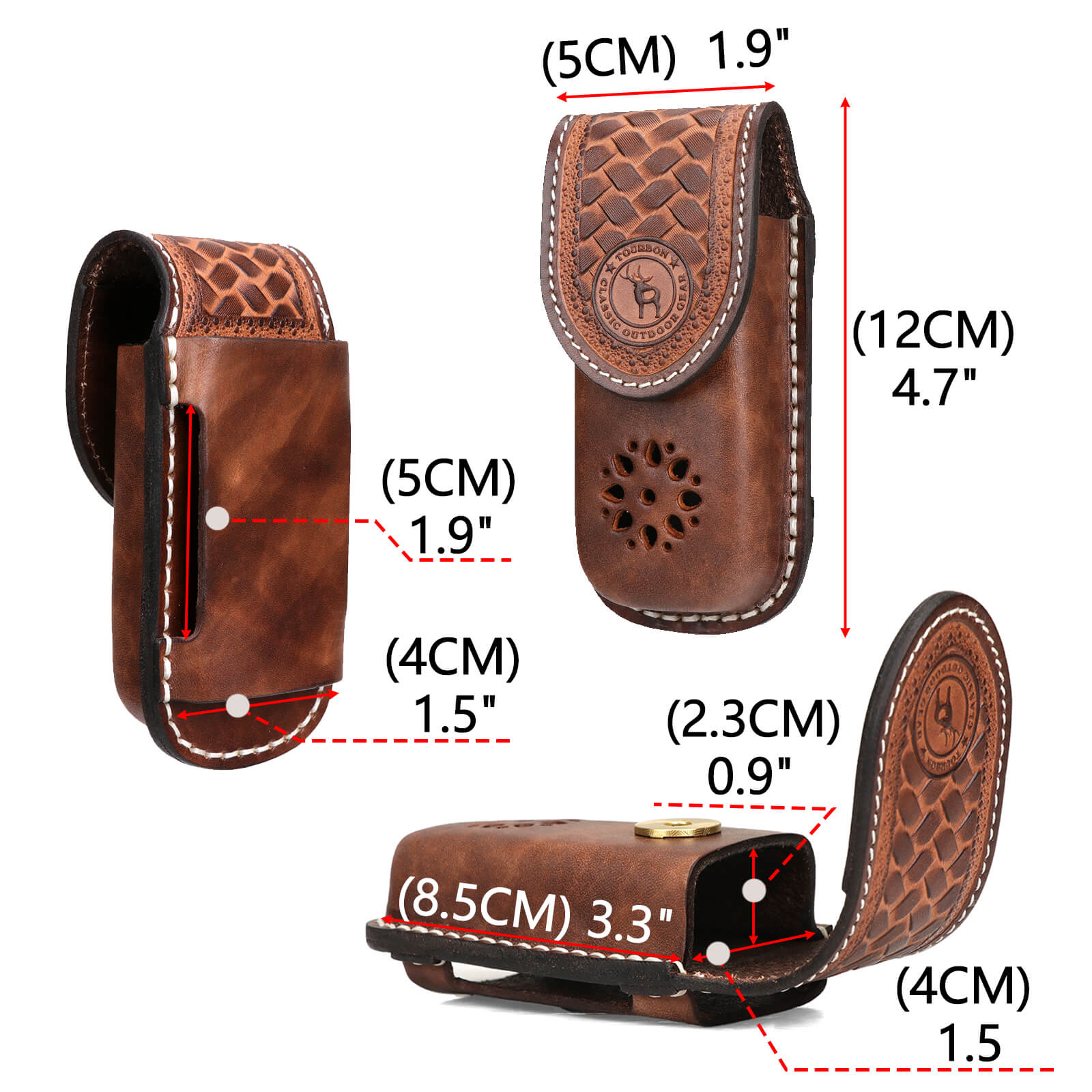 Tourbon Multitool Sheath with Belt Loop Leather Knife Holster 