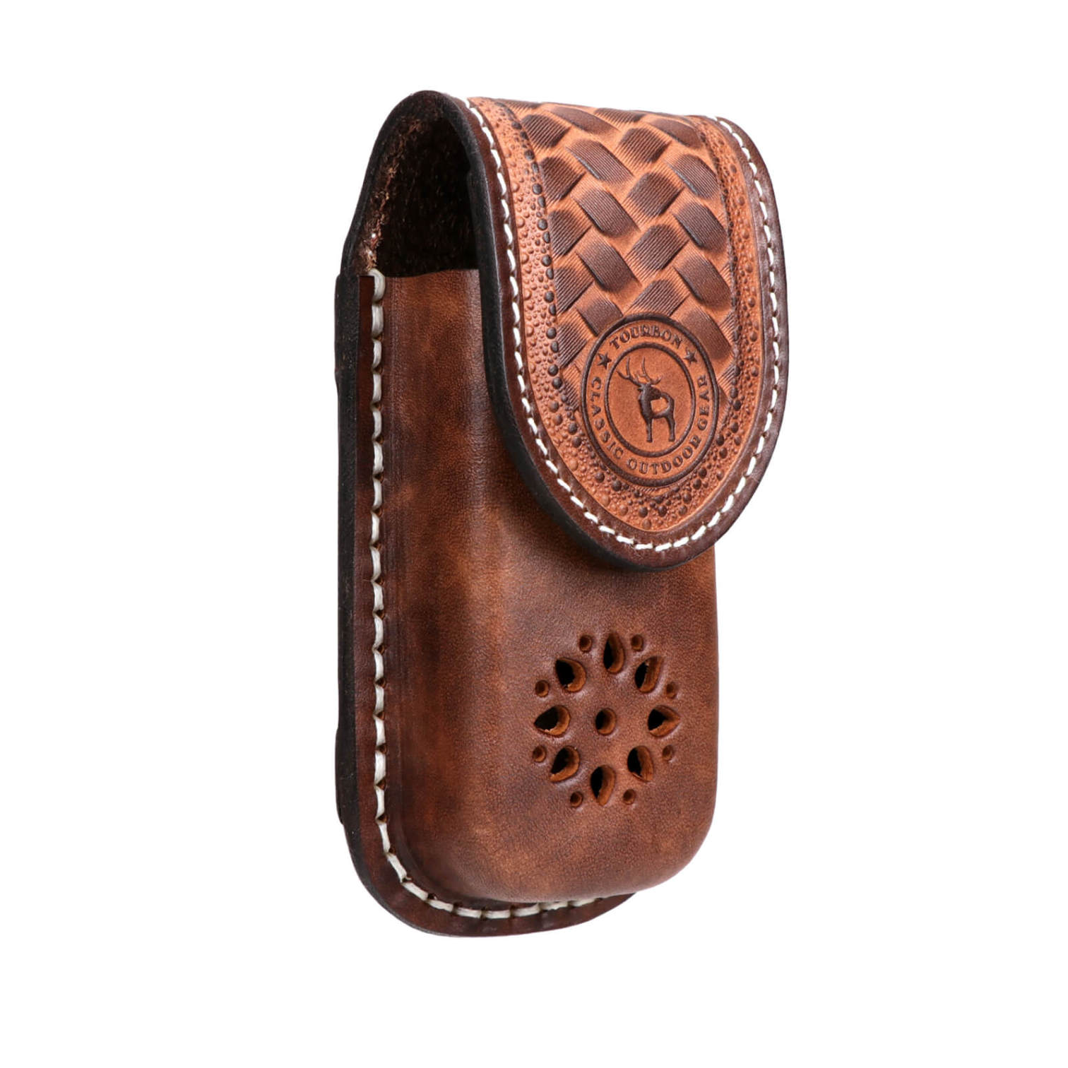 Tourbon Vintage Leather Hammer Holder For Tool Belt - 2 Pack, Rust-Resistant Steel Loop