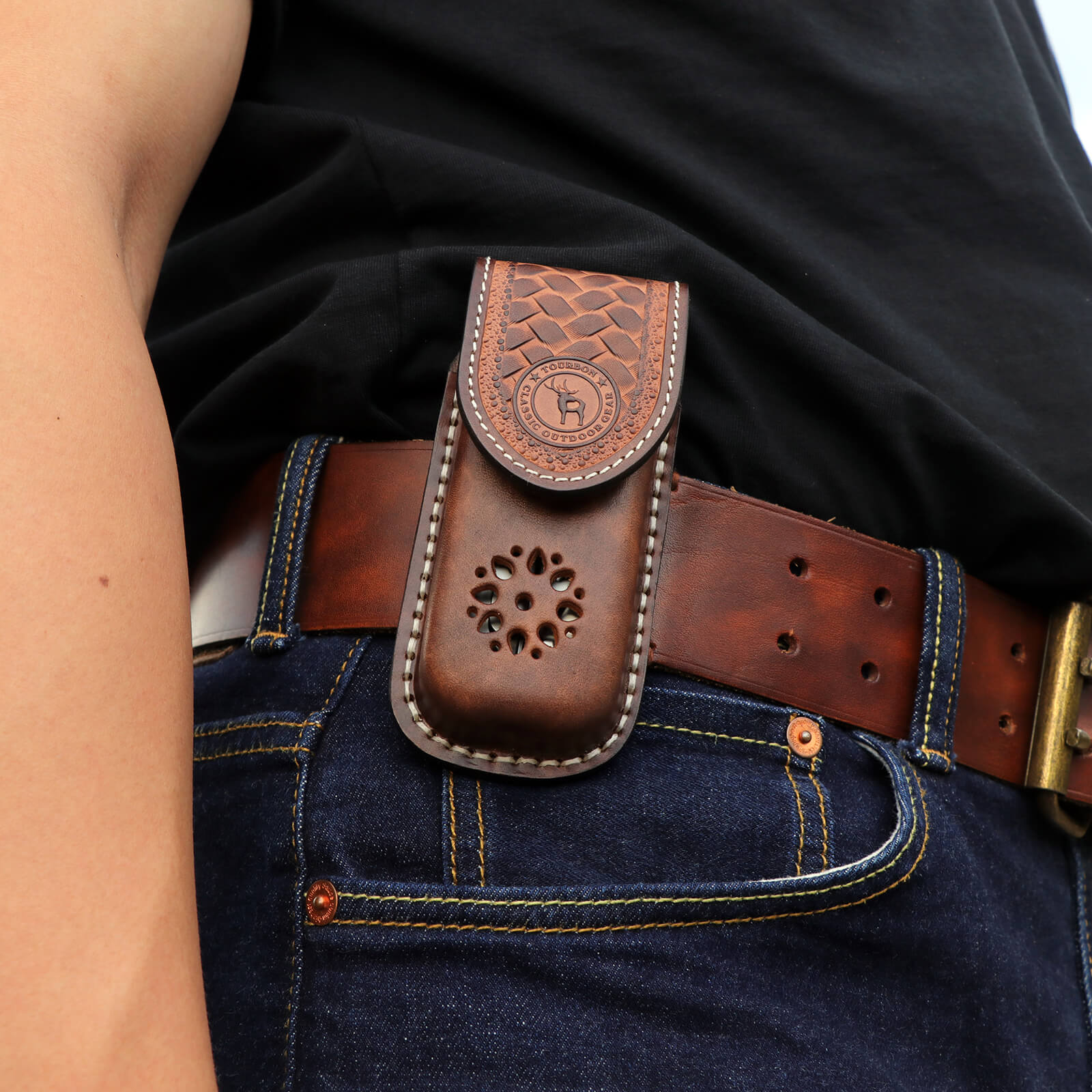 Tourbon Multitool Sheath with Belt Loop Leather Knife Holster 