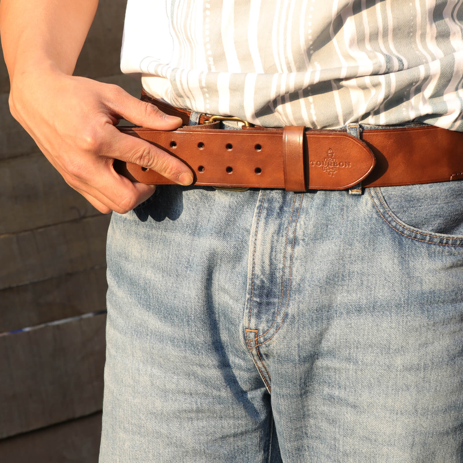 TOURBON Tool Belt 40-inch Leather Work Waist Belt