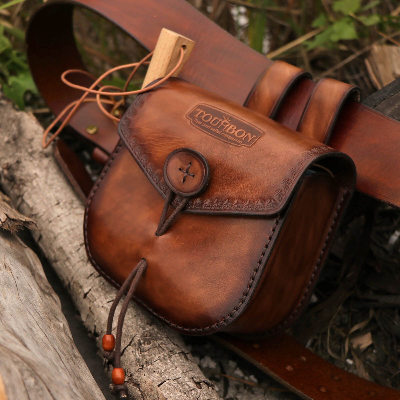 TOURBON Multitool Leather Belt Pouch EDC Fire Starter Holder