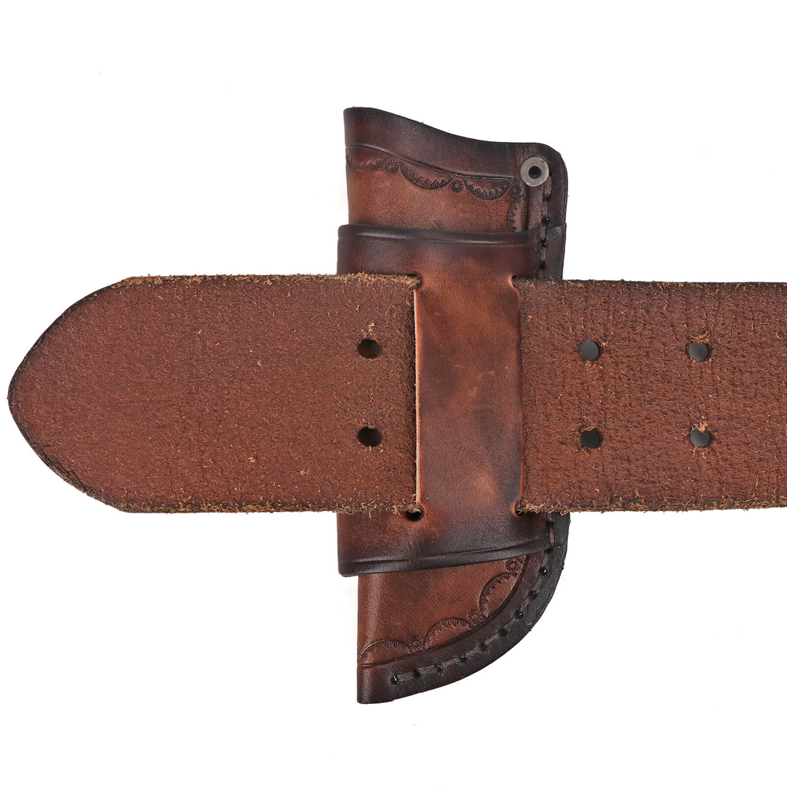 Tourbon Leather Pocket Knife Pouch with Belt Loop for Camping