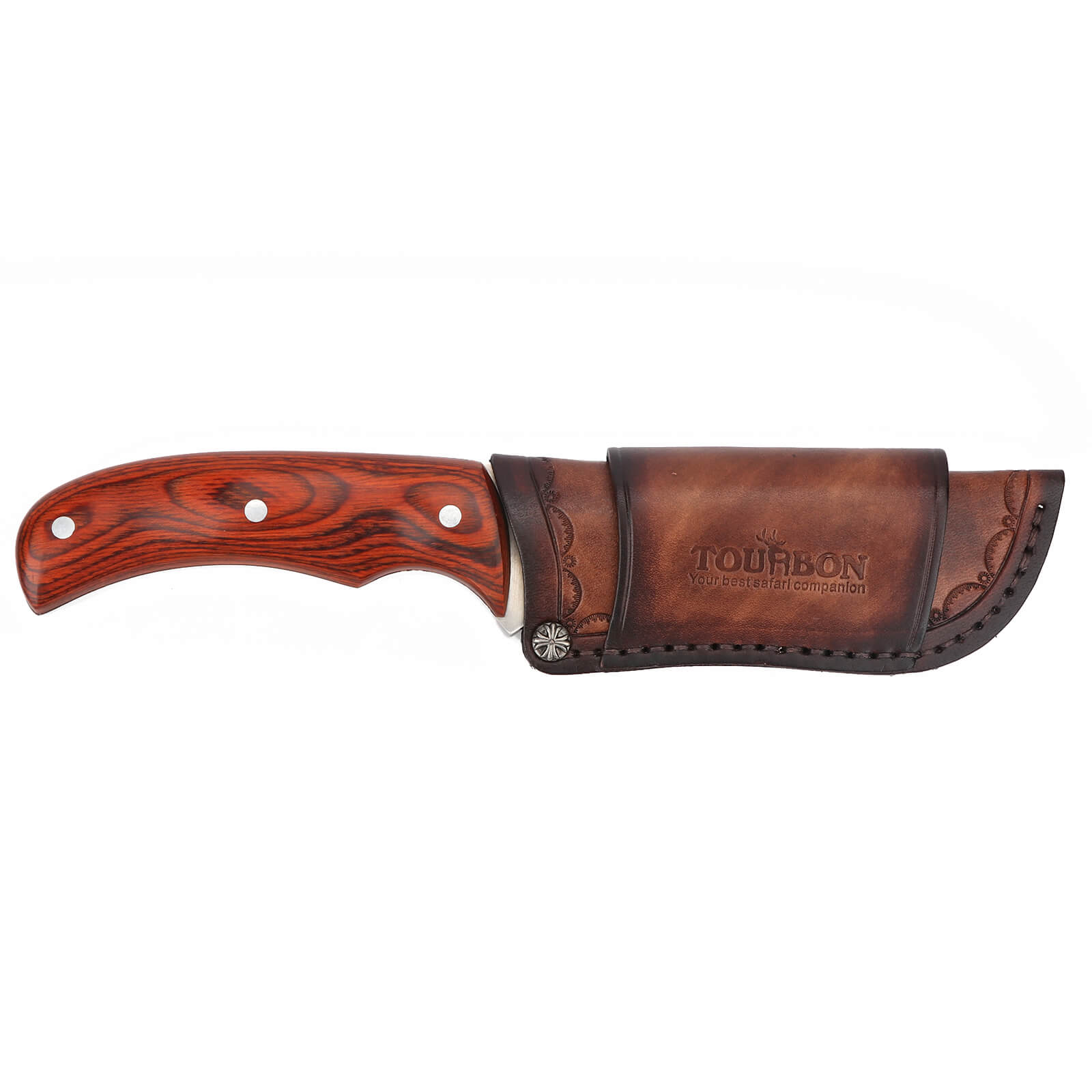 Tourbon Leather Pocket Knife Pouch with Belt Loop for Camping