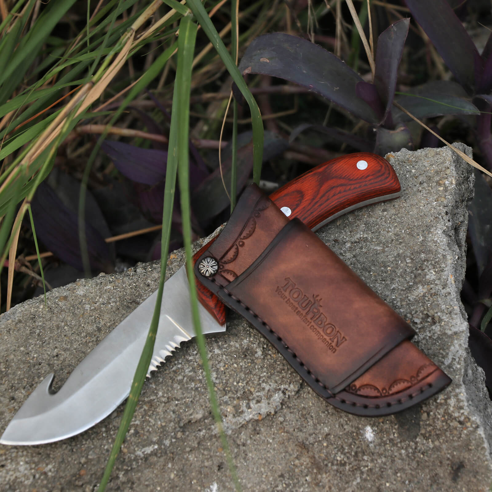 Tourbon Leather Pocket Knife Pouch with Belt Loop for Camping