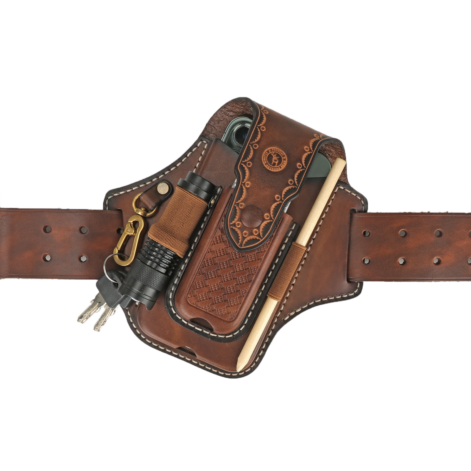 Tourbon Leather Cell Phone Holster Pouch Case Tool Multitool Sheath