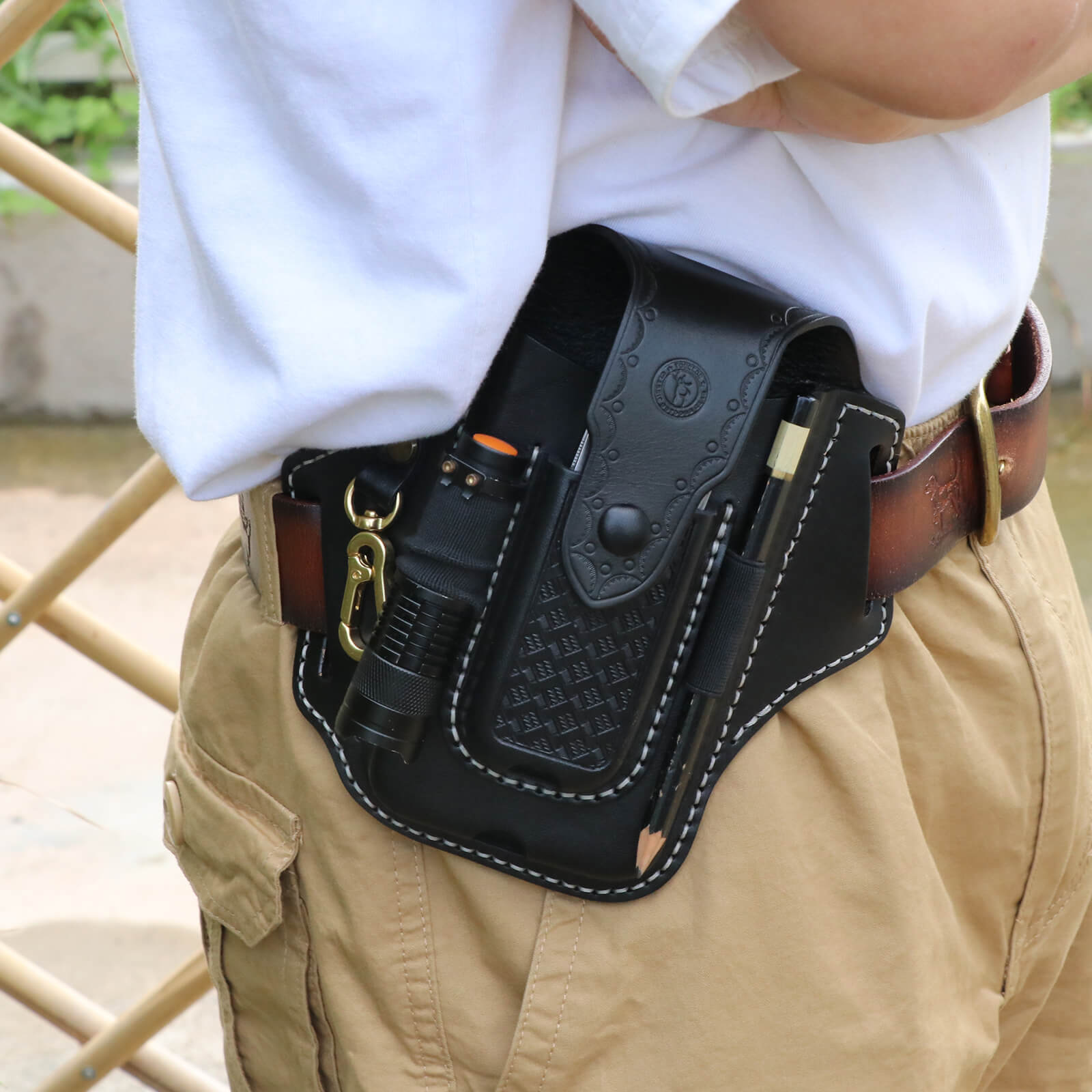 Tourbon Leather Cell Phone Holster Pouch Case Tool Multitool Sheath