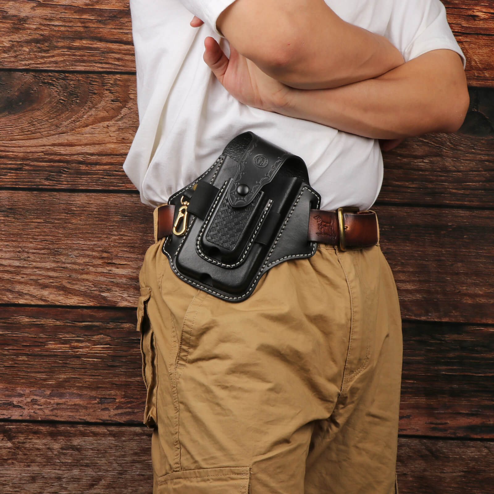 Tourbon Leather Cell Phone Holster Pouch Case Tool Multitool Sheath