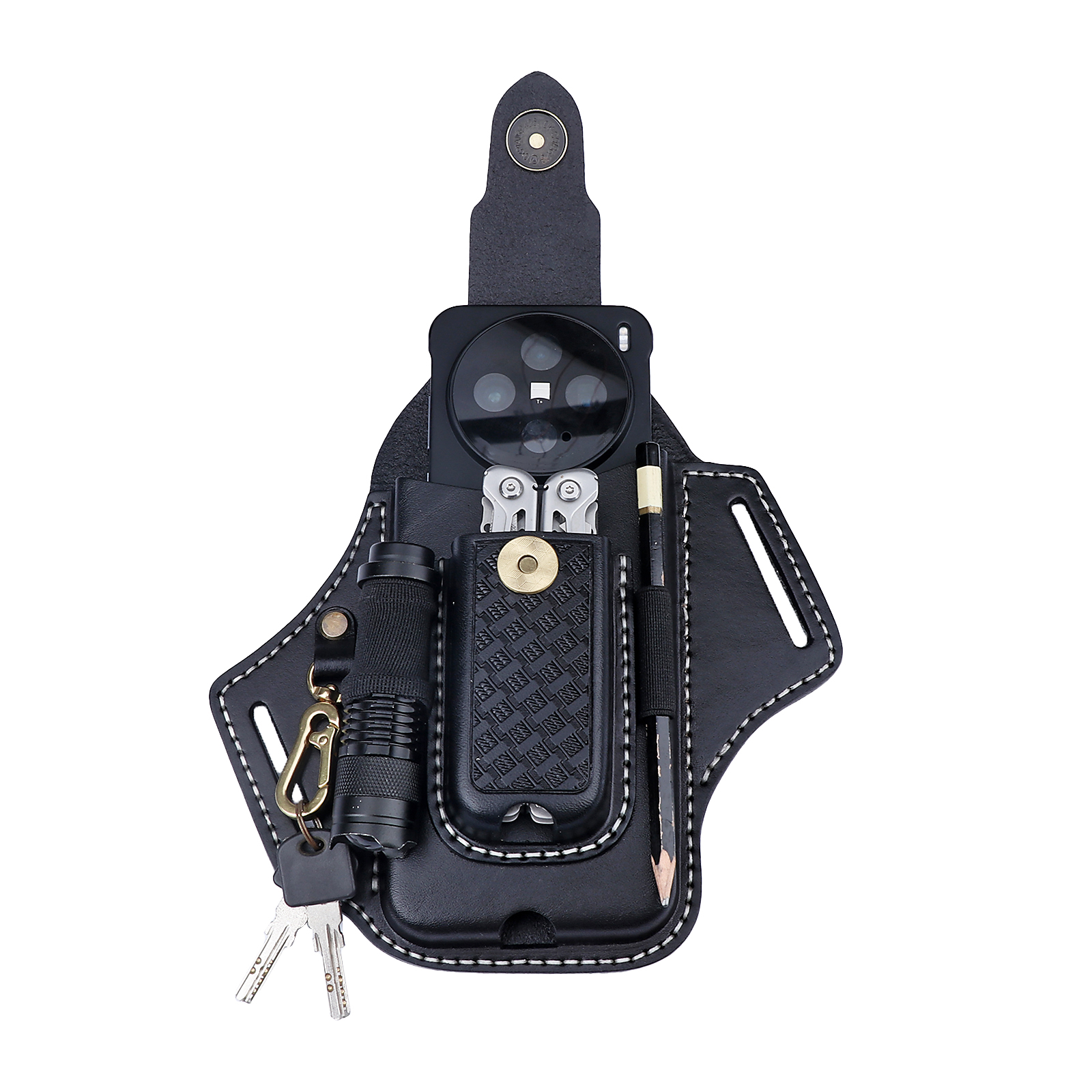 Tourbon Leather Cell Phone Holster Pouch Case Tool Multitool Sheath