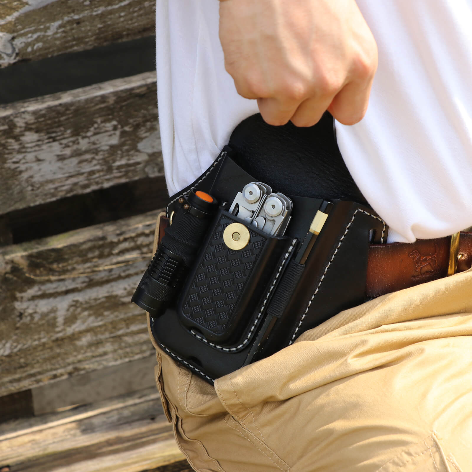 Tourbon Leather Cell Phone Holster Pouch Case Tool Multitool Sheath