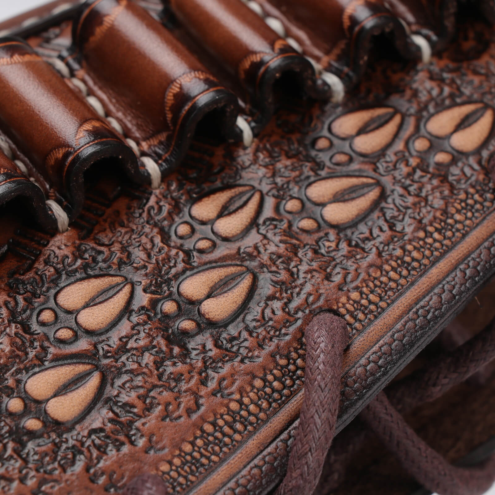 TOURBON Vintage Leather No Drill Cheek Rest Buttstock Protective Pouch