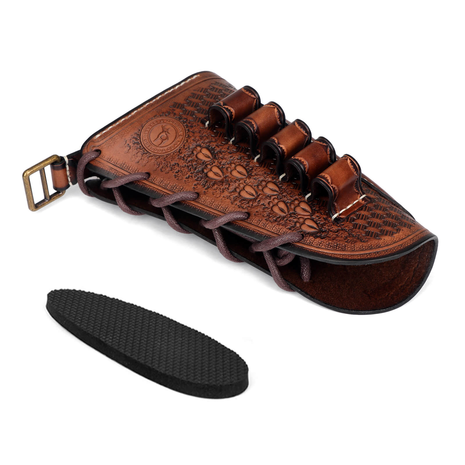 TOURBON Vintage Leather No Drill Cheek Rest for 12GA