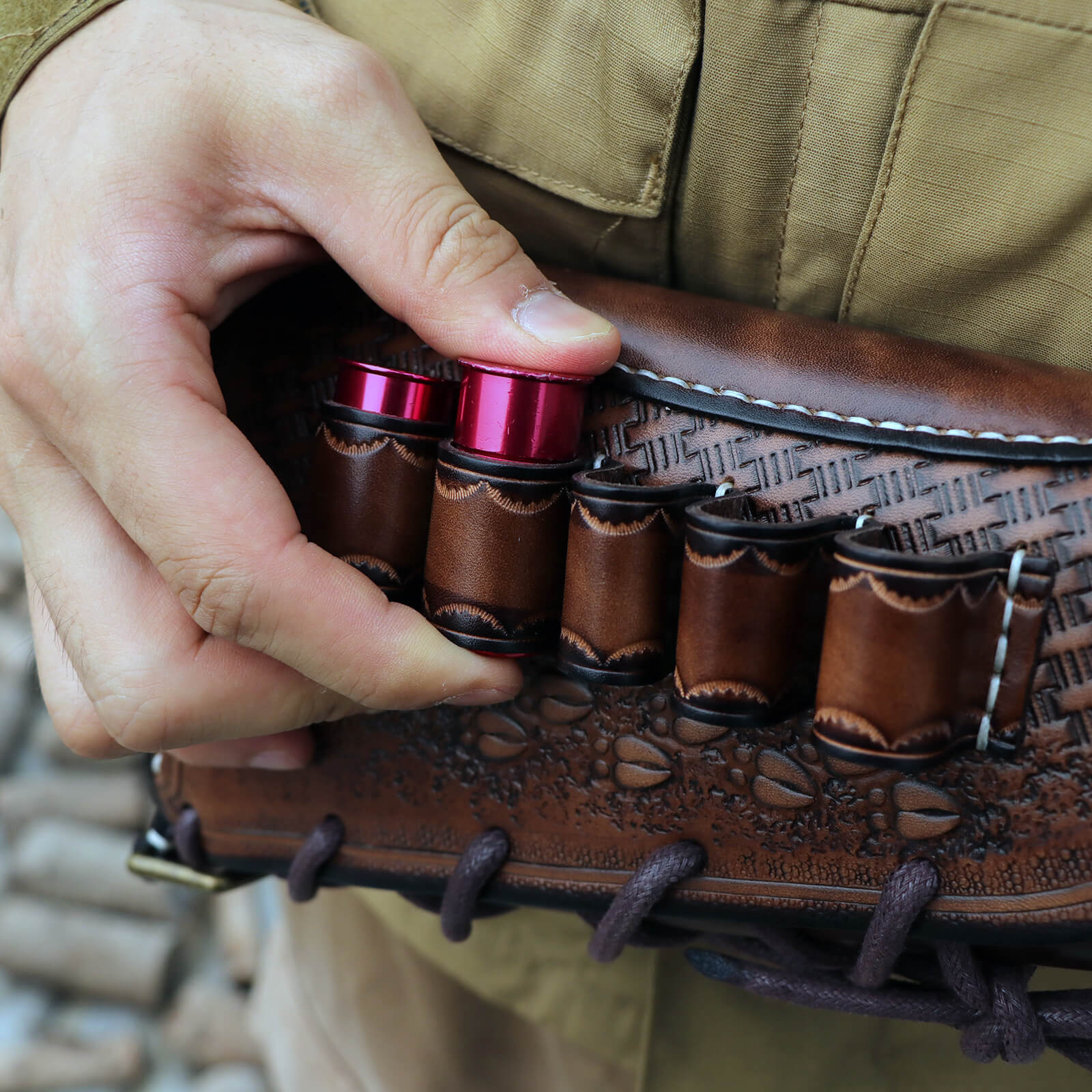 TOURBON Vintage Leather No Drill Cheek Rest for 12GA