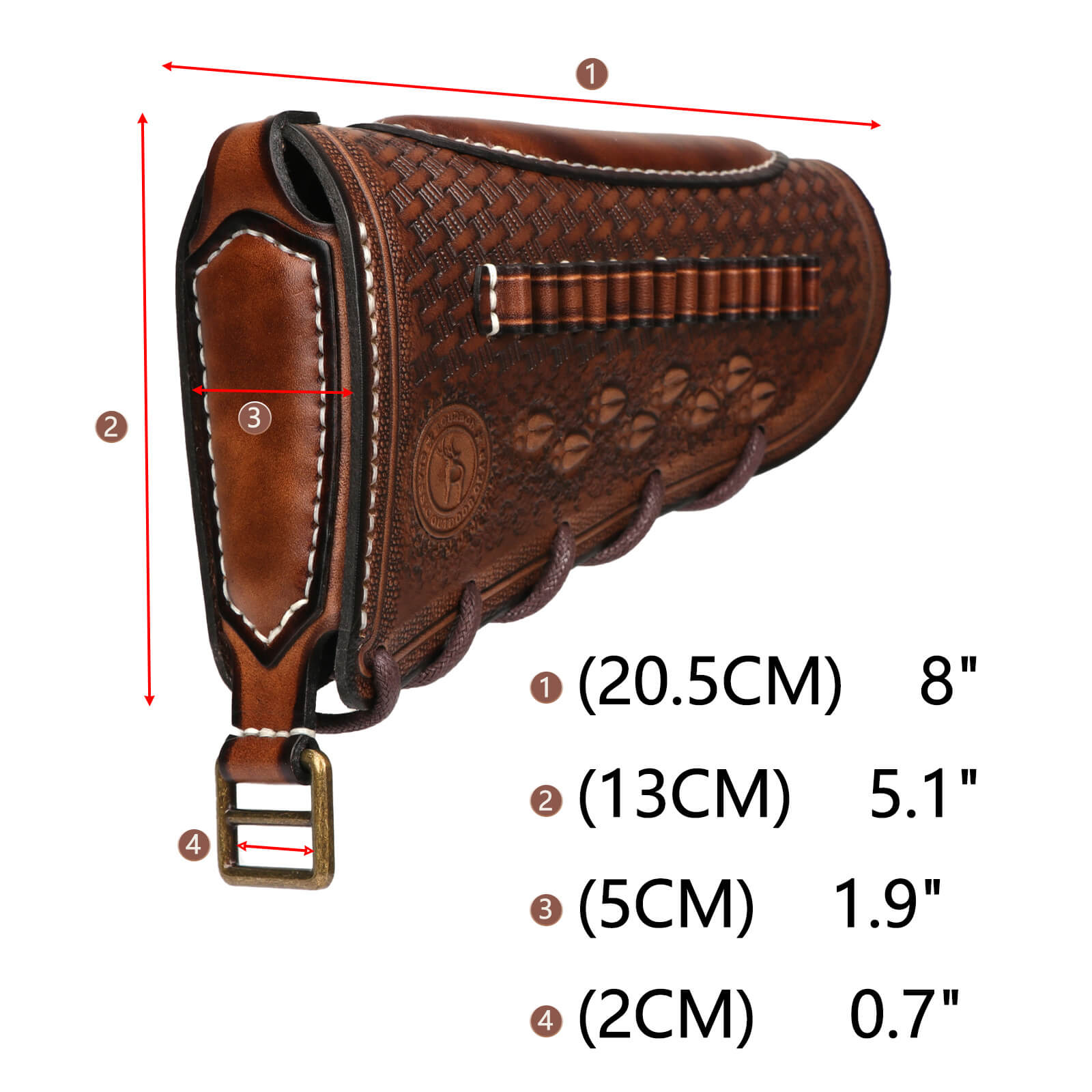 TOURBON Vintage Leather No Drill Cheek Rest for .22
