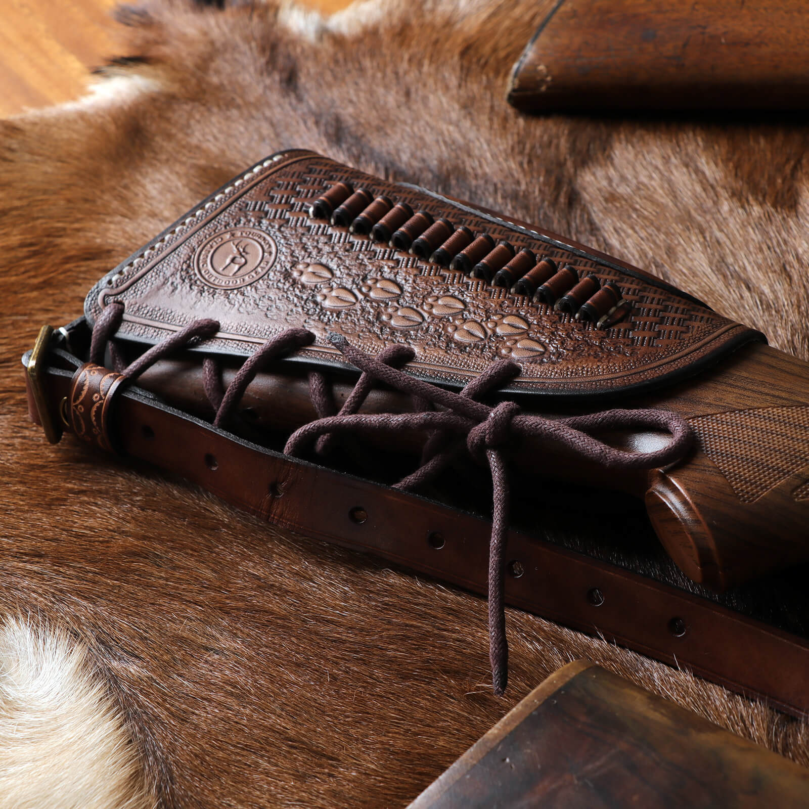 TOURBON Vintage Leather No Drill Cheek Rest for .22