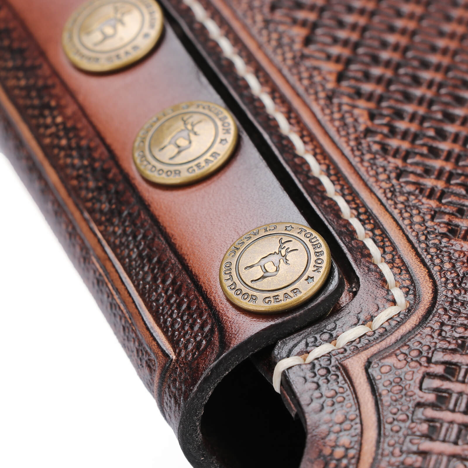 TOURBON Vintage Leather Cheek Rest Riser Buttstock Extension Recoil Pad