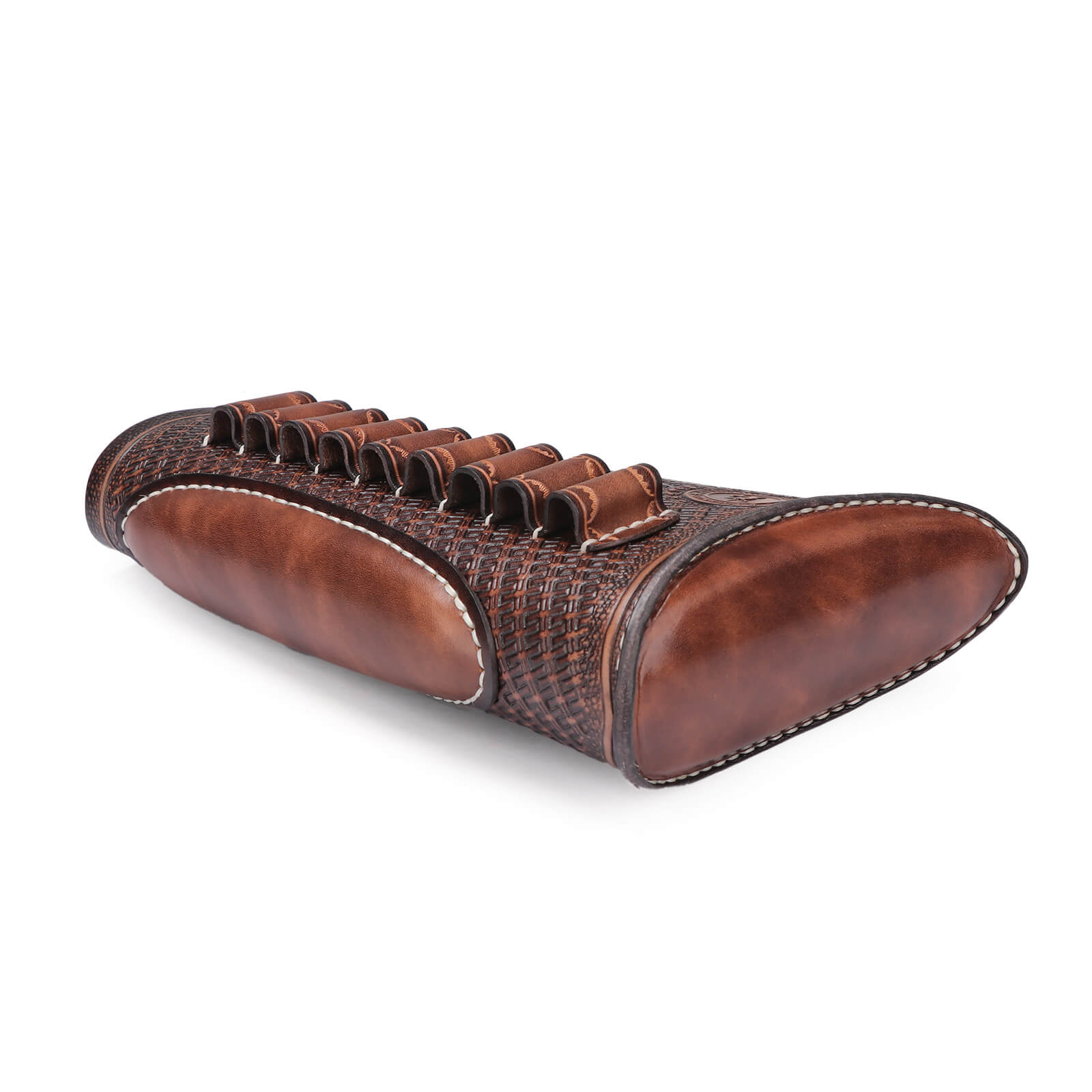 TOURBON Vintage Leather Cheek Rest Riser Buttstock Extension Recoil Pad