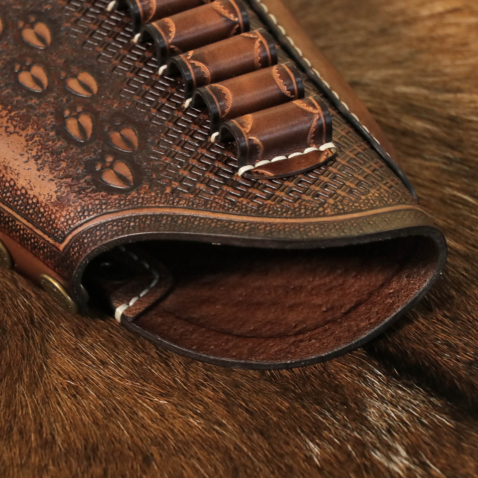 TOURBON Vintage Leather Cheek Rest Riser Buttstock Extension Recoil Pad