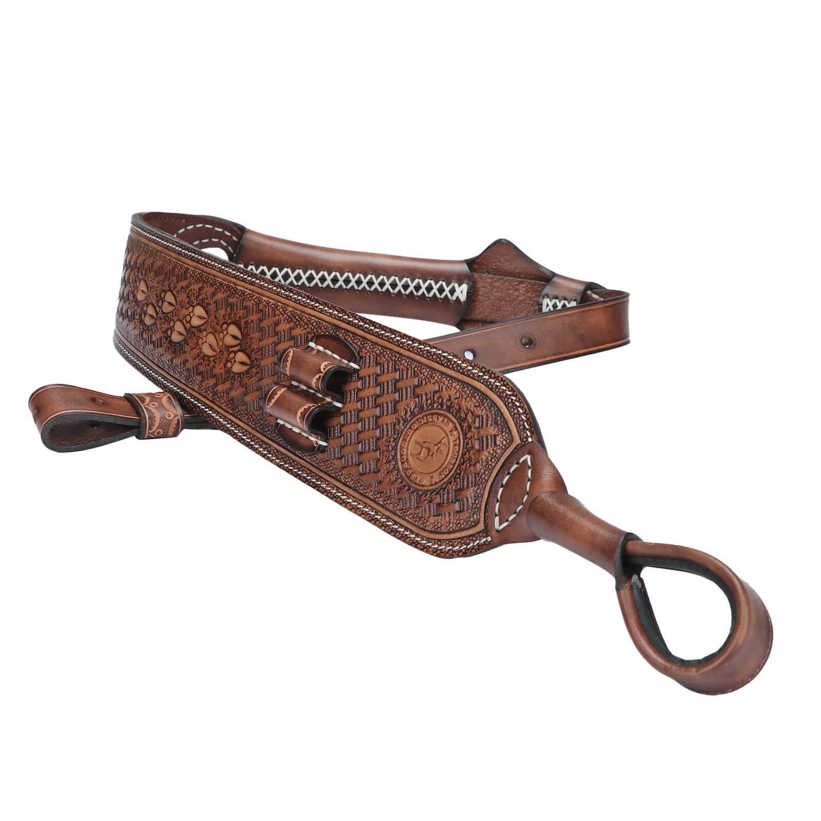 TOURBON Vintage Leather No Drill Sling Cheek Rest Buttstock Recoil Pad