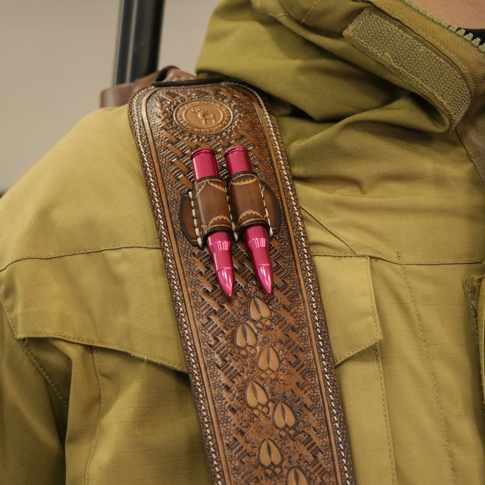 TOURBON Vintage Leather No Drill Sling Cheek Rest Buttstock Recoil Pad
