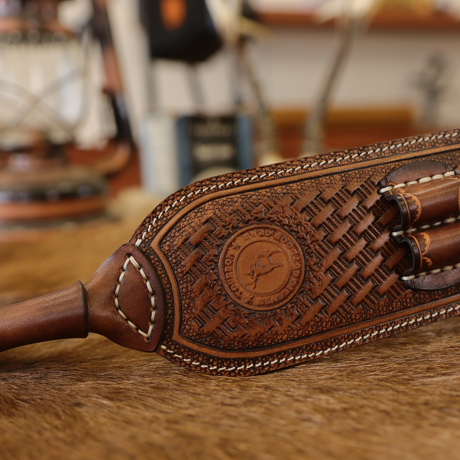 TOURBON Vintage Leather Sling with 243, 30-06, 30-30 Holder Loops