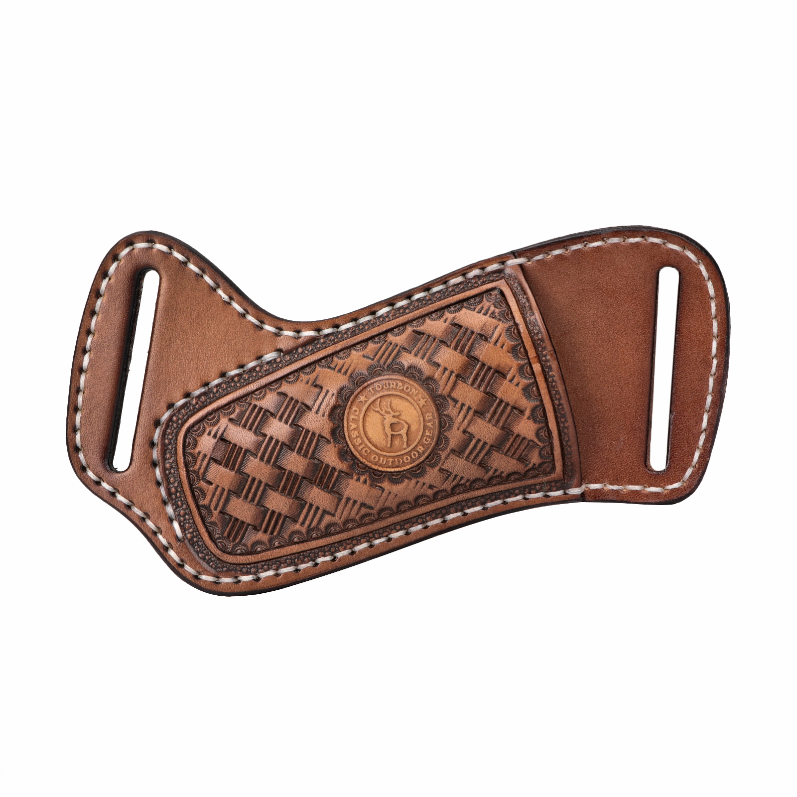 TOURBON Genuine Leather Pocket Knife Sheath for EDC & Belts