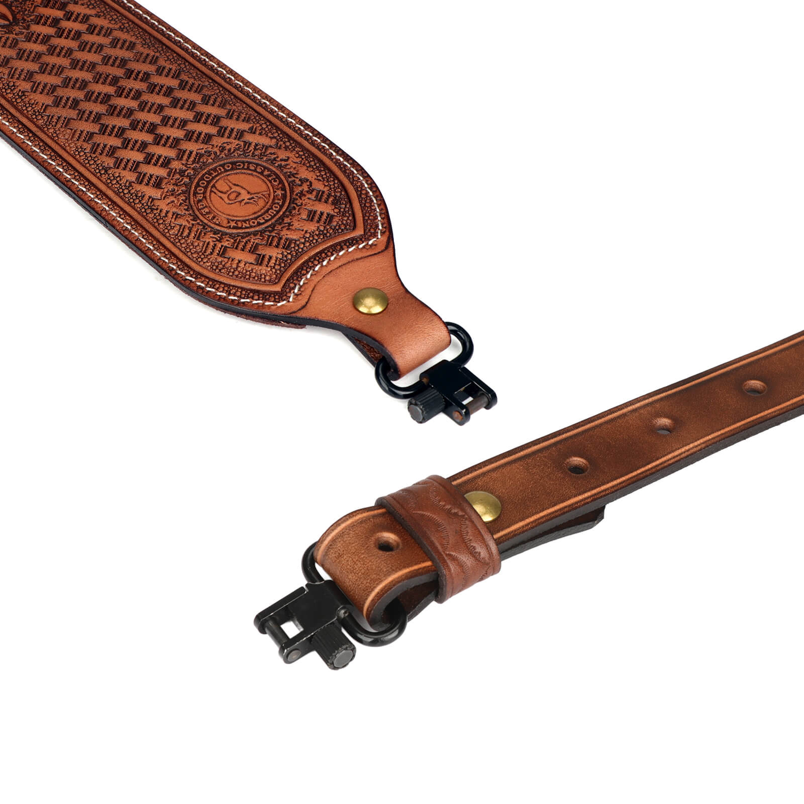 TOURBON Vintage Leather Sling with Thumb Loop