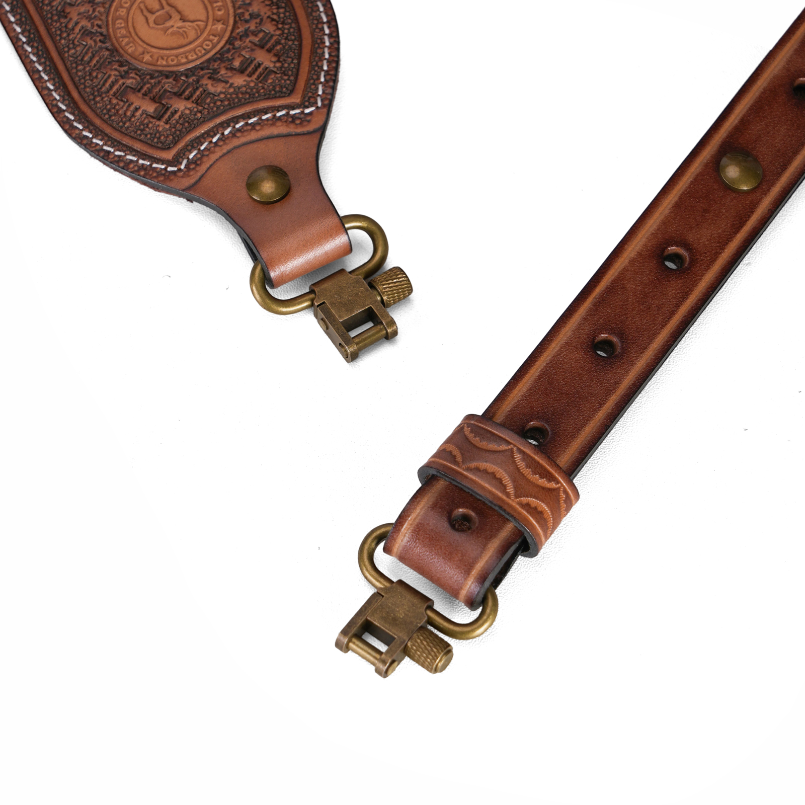 TOURBON Vintage Leather Sling with Thumb Loop