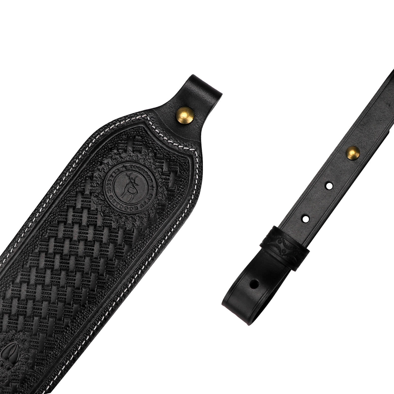 TOURBON Vintage Leather Sling with Thumb Loop