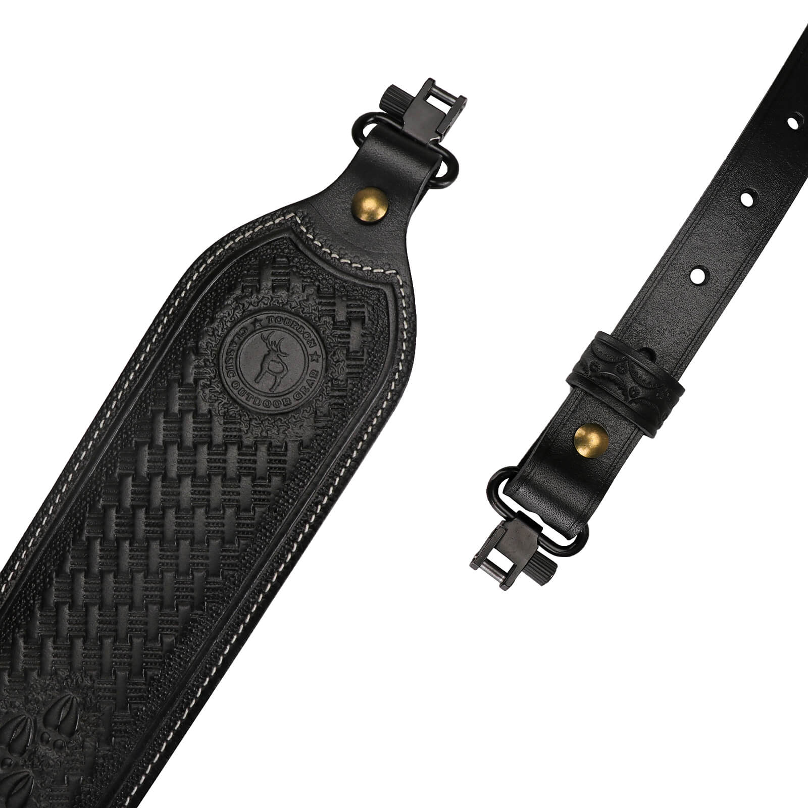 TOURBON Vintage Leather Sling with Thumb Loop