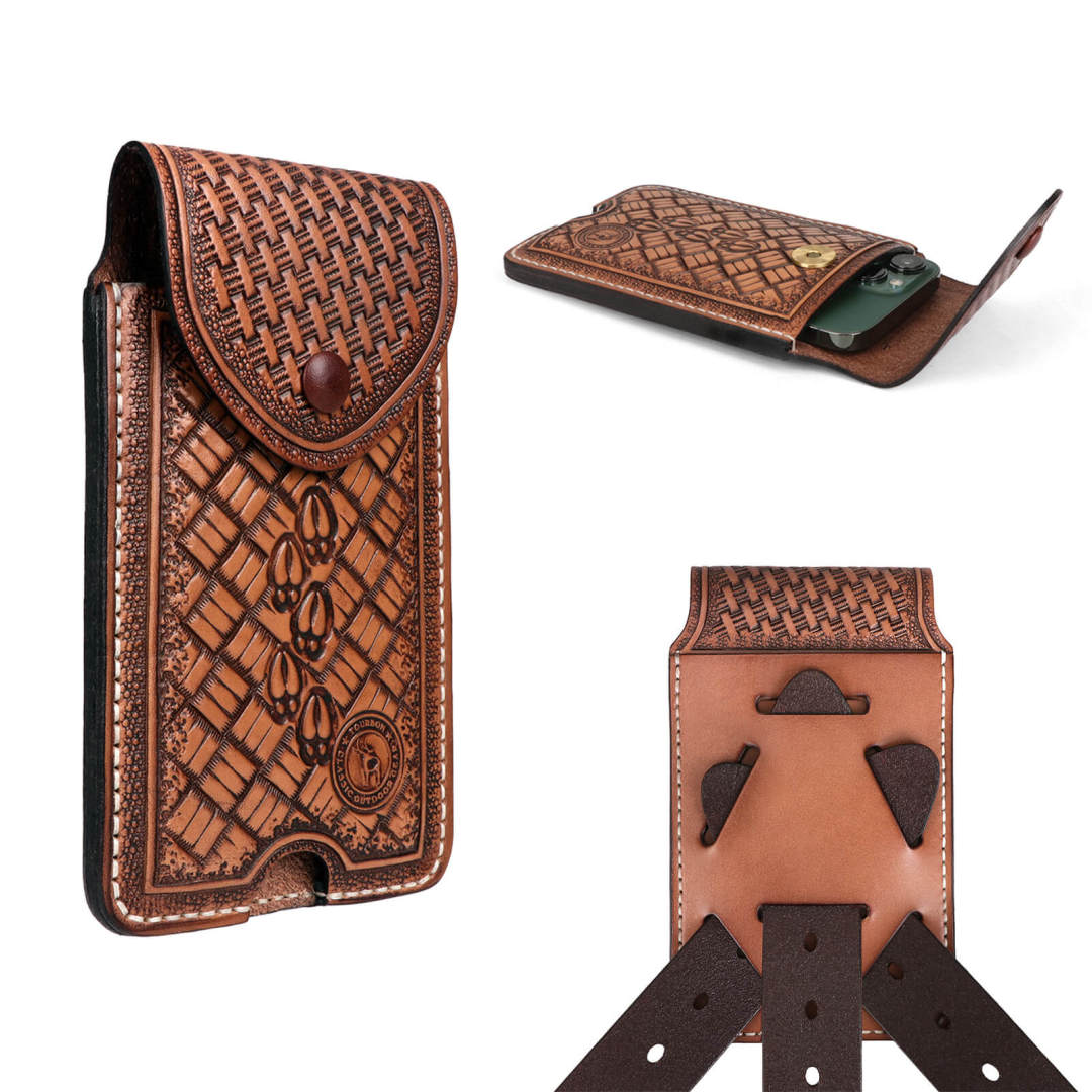 Tourbon Leather Cell Phone Holster for Belt Phones Holder