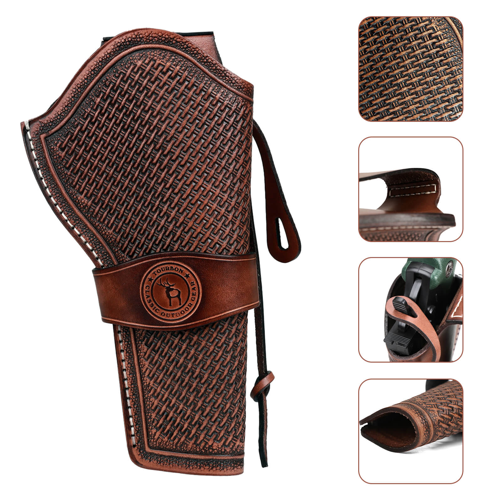 TOURBON Leather Holster for  1911 Belt Carrier 