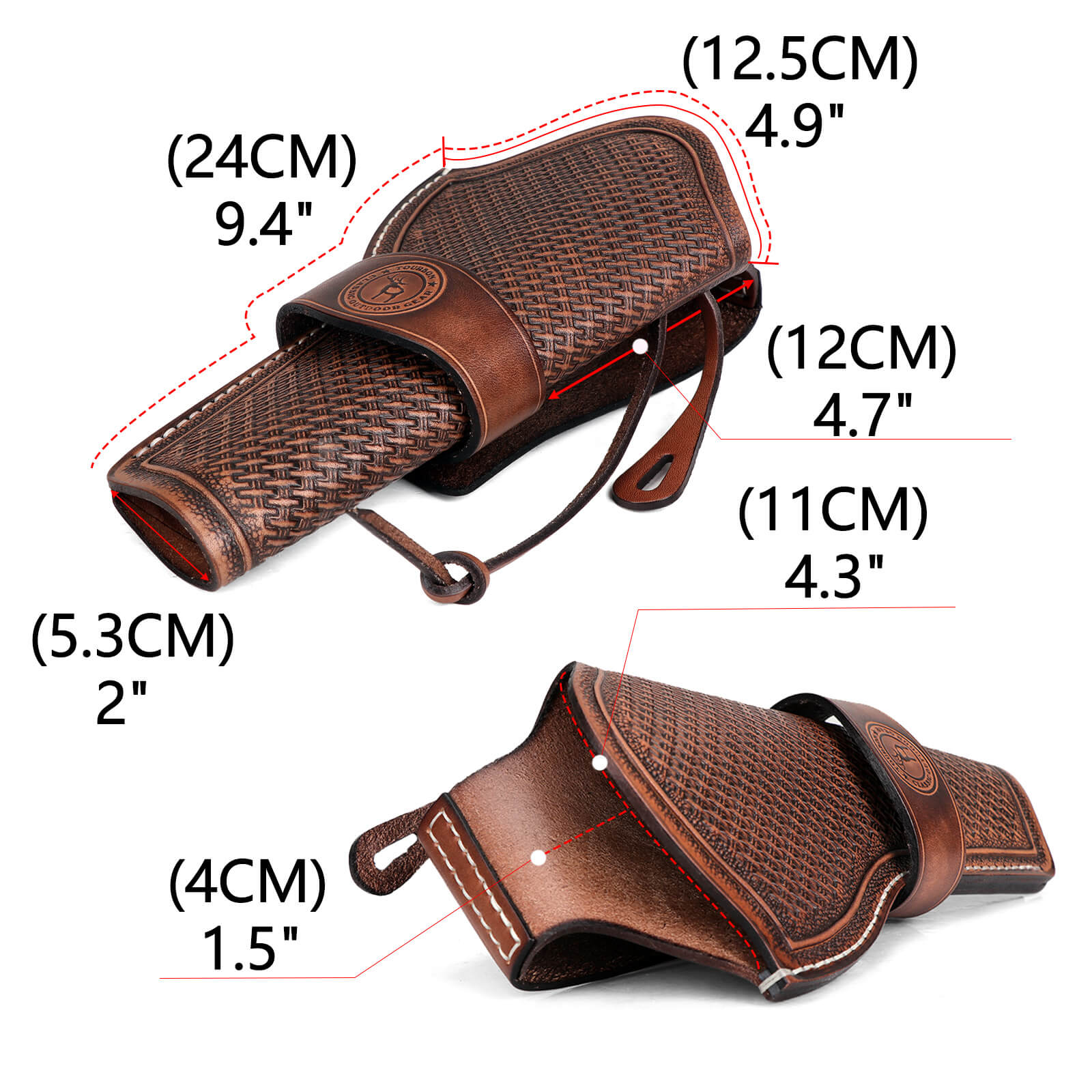 TOURBONレザー ハーネス型ホルスター ブラウン Tourbon Multitool Sheath with Belt Loop Leather Knife Pouch