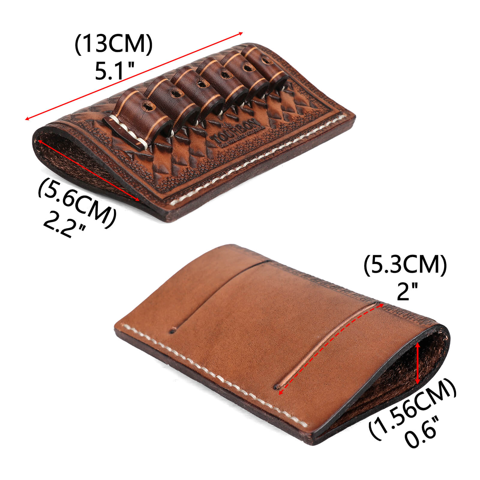 TOURBON Leather Cartridge Holder Belt Shell Slide Rifle Ammo Carrier for 30-06,270,6555,375,300,etc.