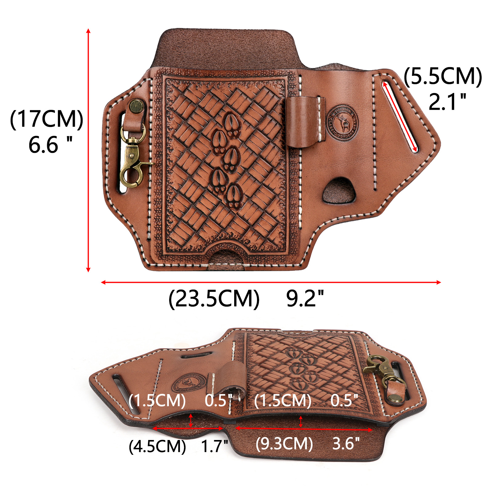 Tourbon Leather Cell Phone Holster with Belt Loop Case Tool EDC Folding Knives Sheath