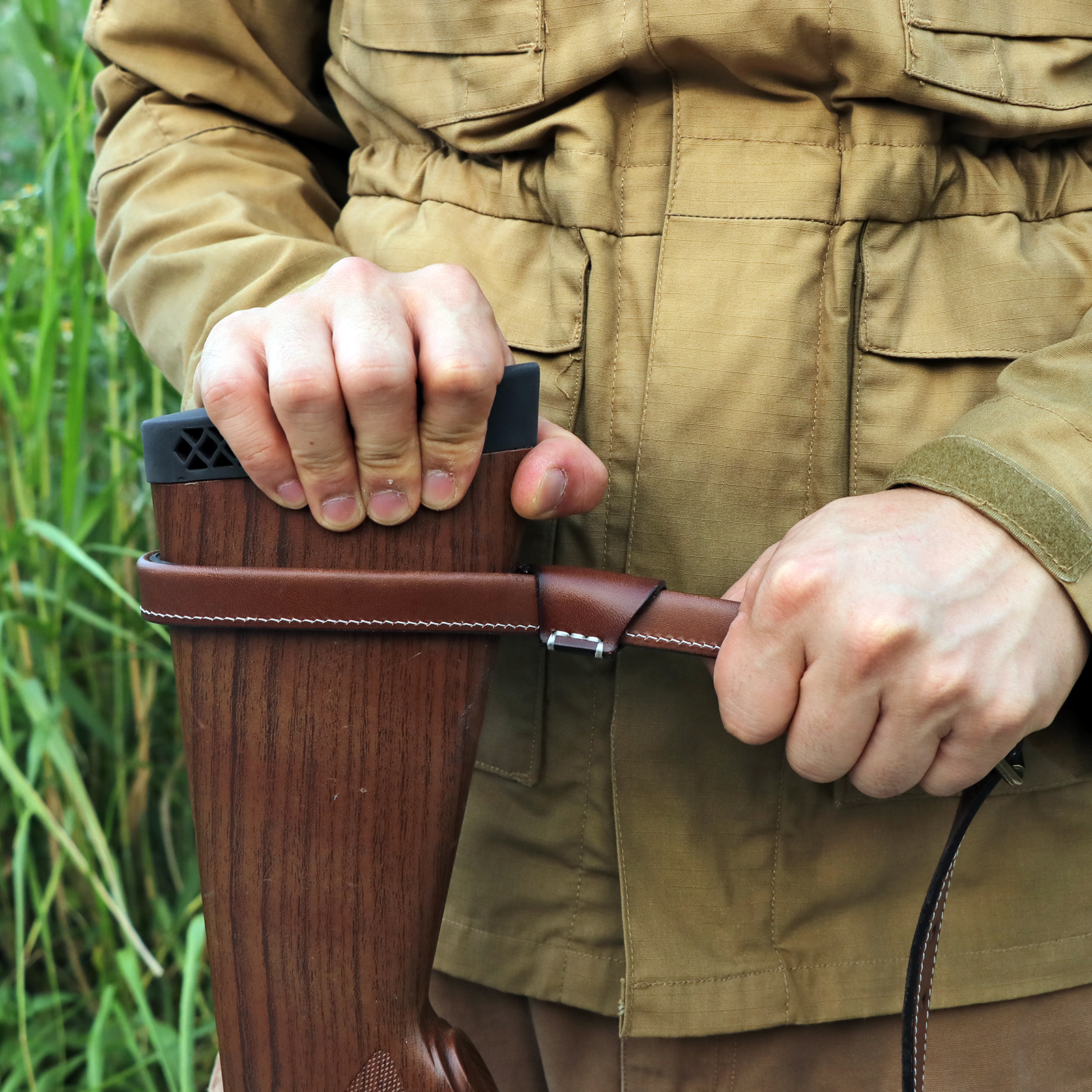 TOURBON Leather No Drill Hunting Sling
