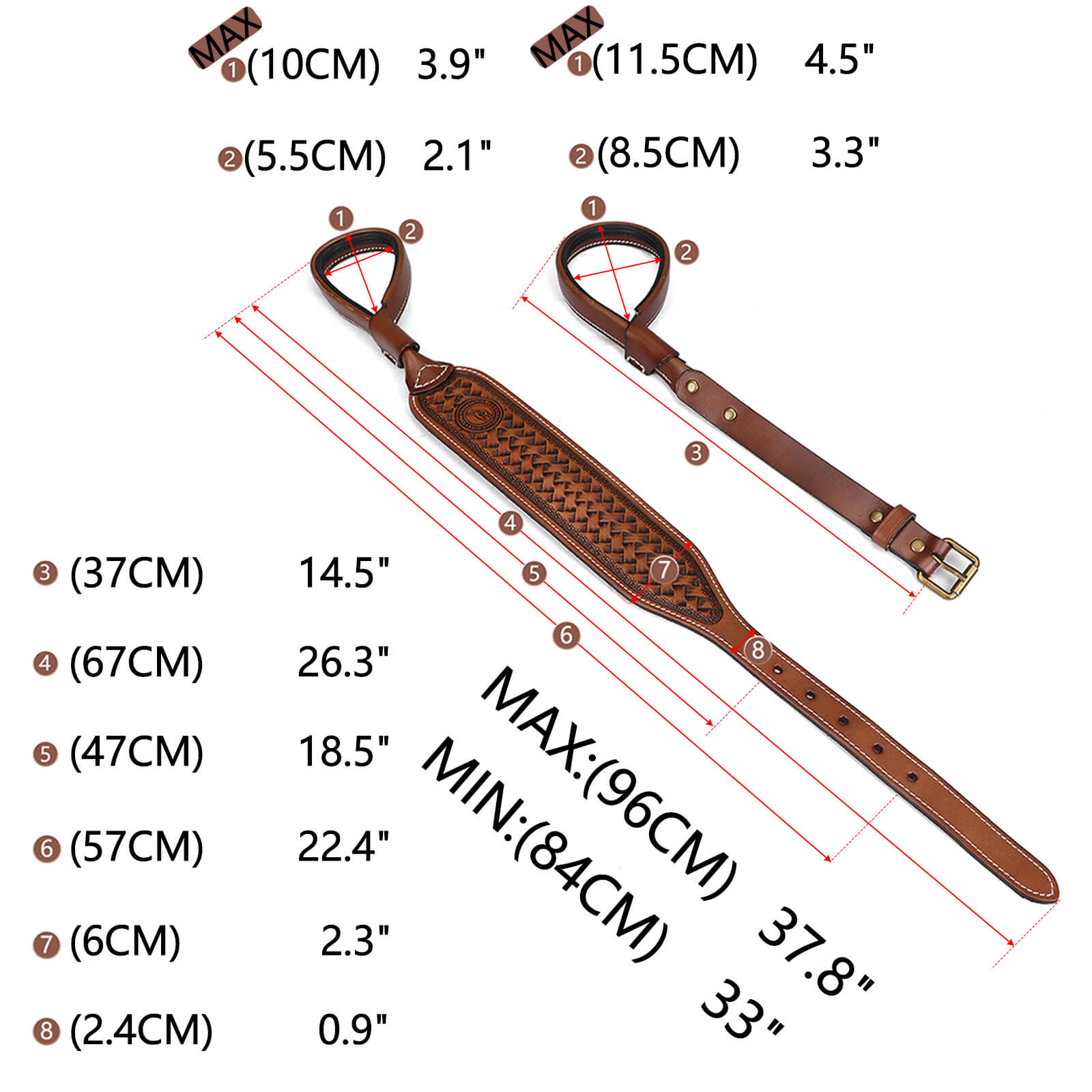 TOURBON Leather No Drill Hunting Sling