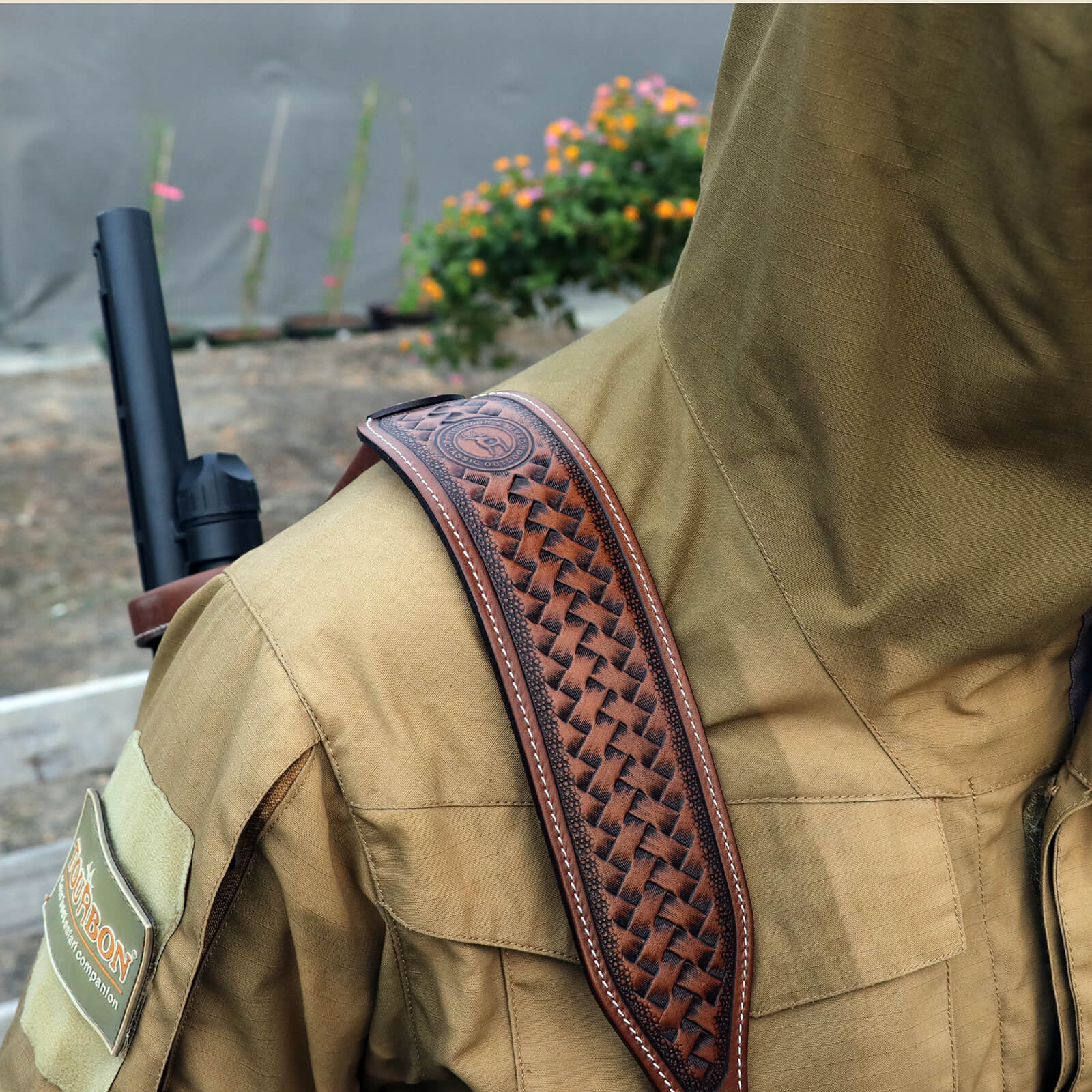 TOURBON Leather No Drill Hunting Sling