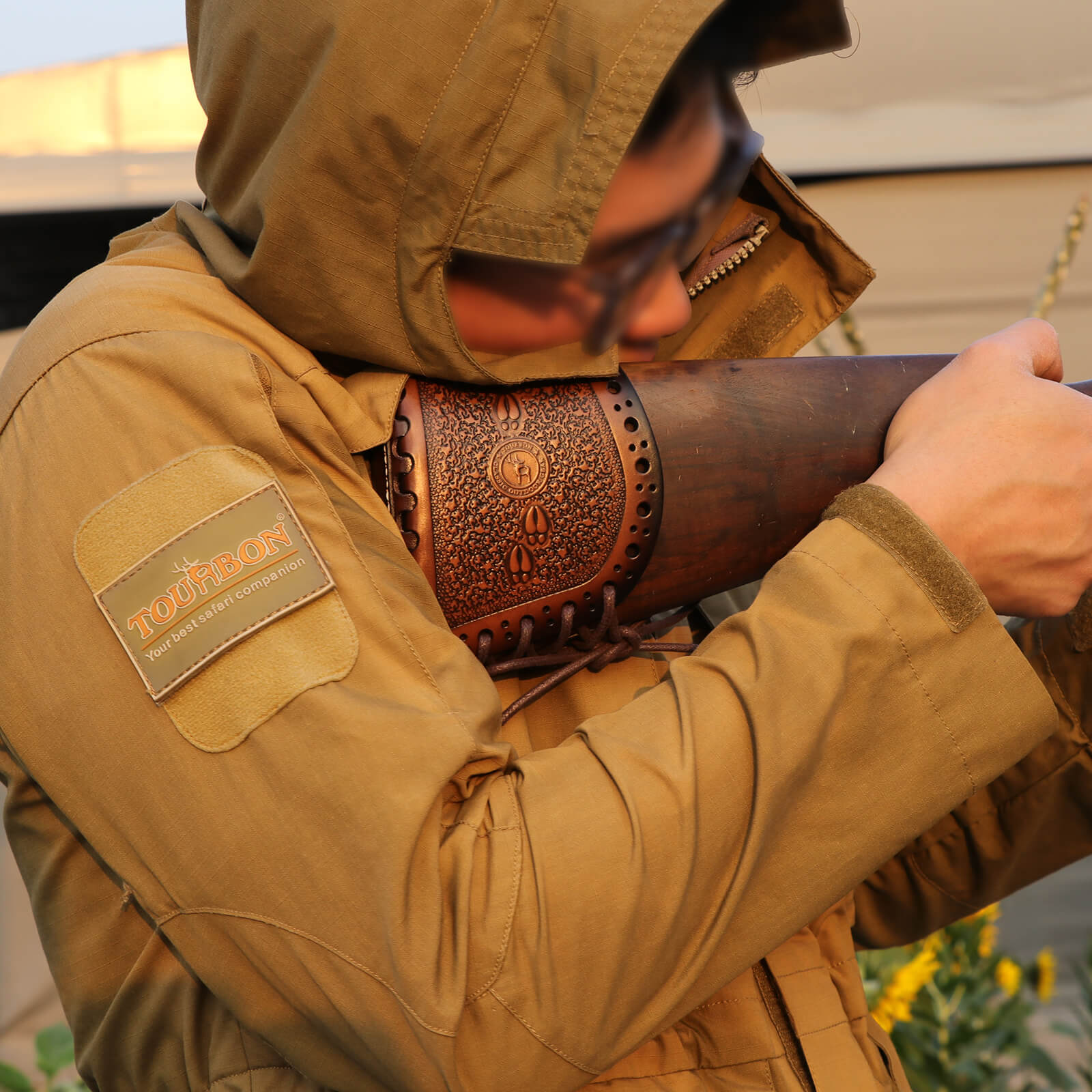 TOURBON Leather Recoil Pads for Shooting Extension Stock Pad